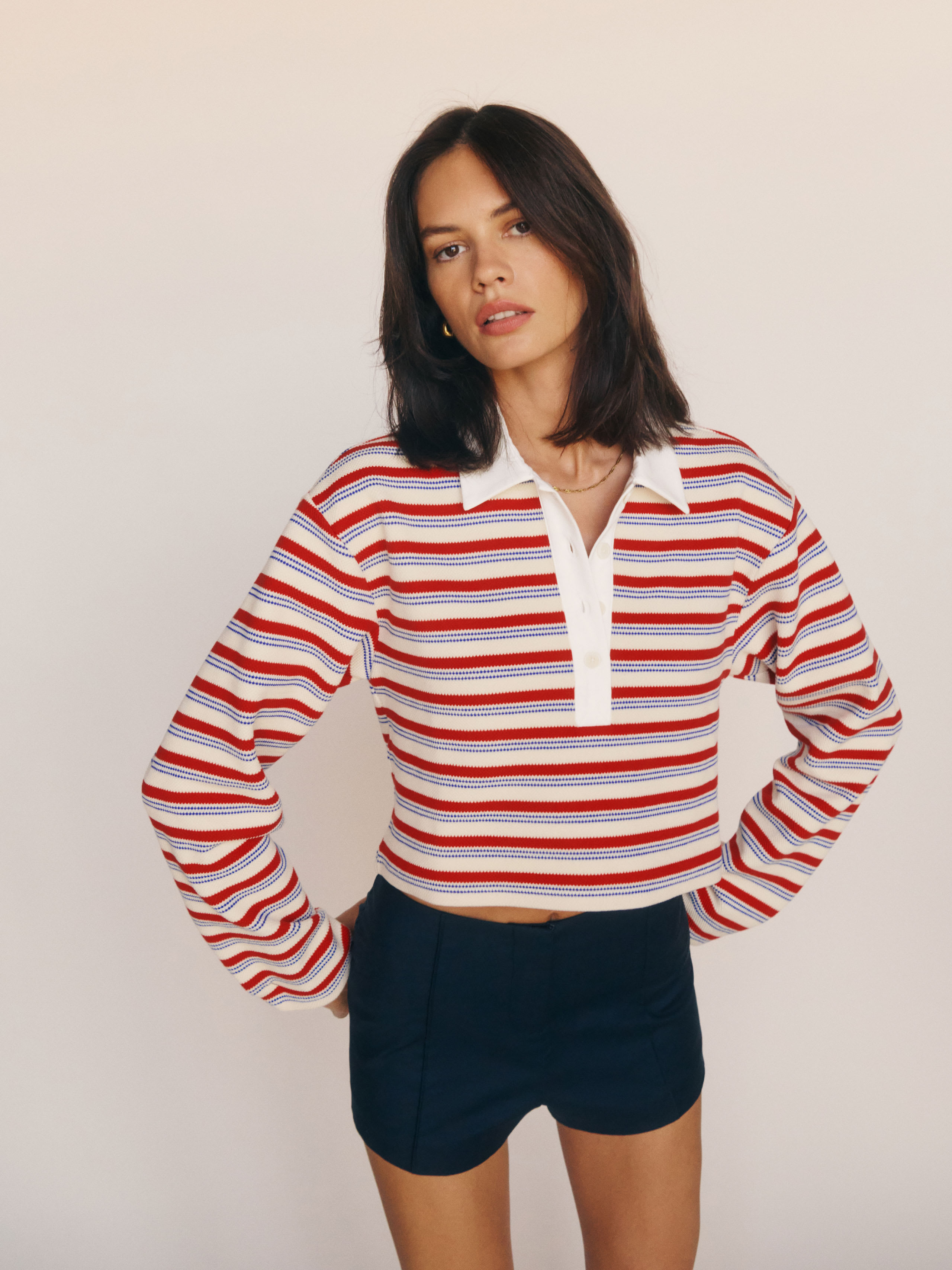 REFORMATION ANNA RUGBY SHIRT 