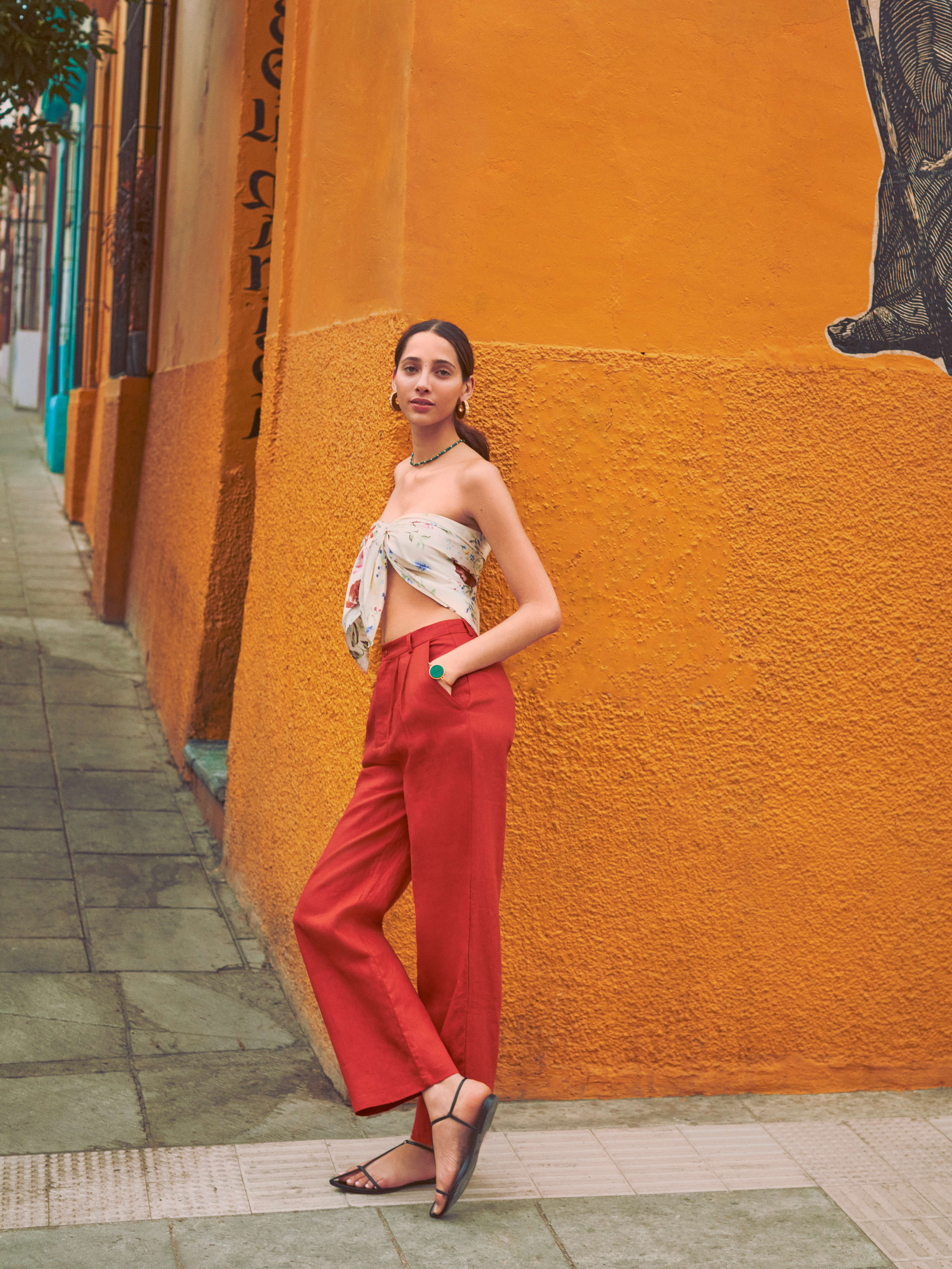 Reformation Vesta Pant In Blood Orange