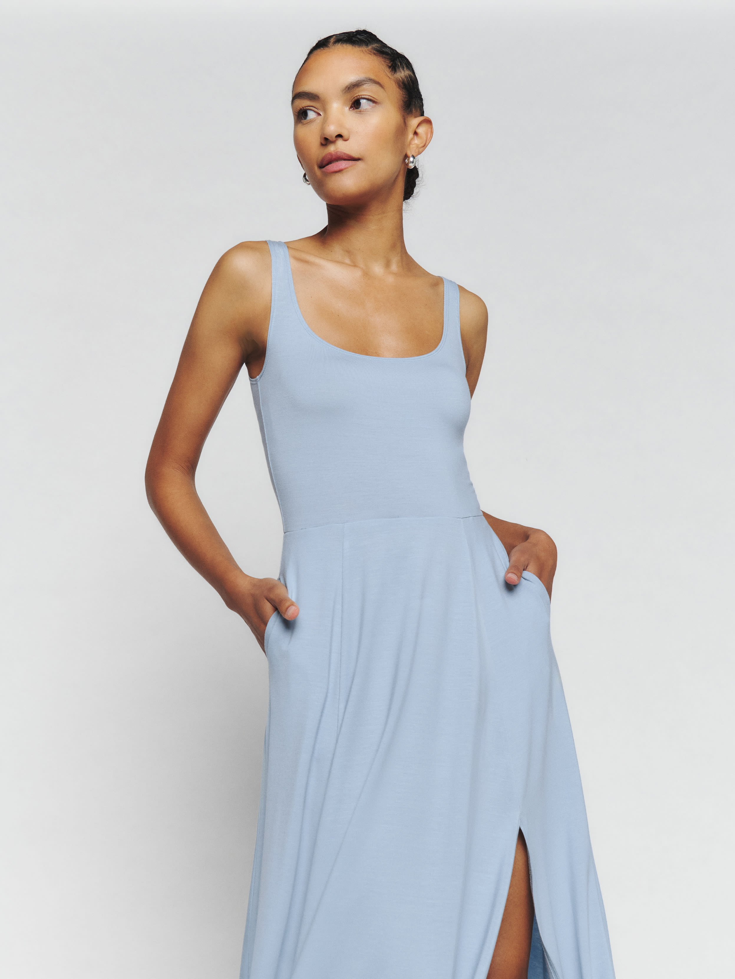 Reformation Allison Knit Dress In Mineral | ModeSens