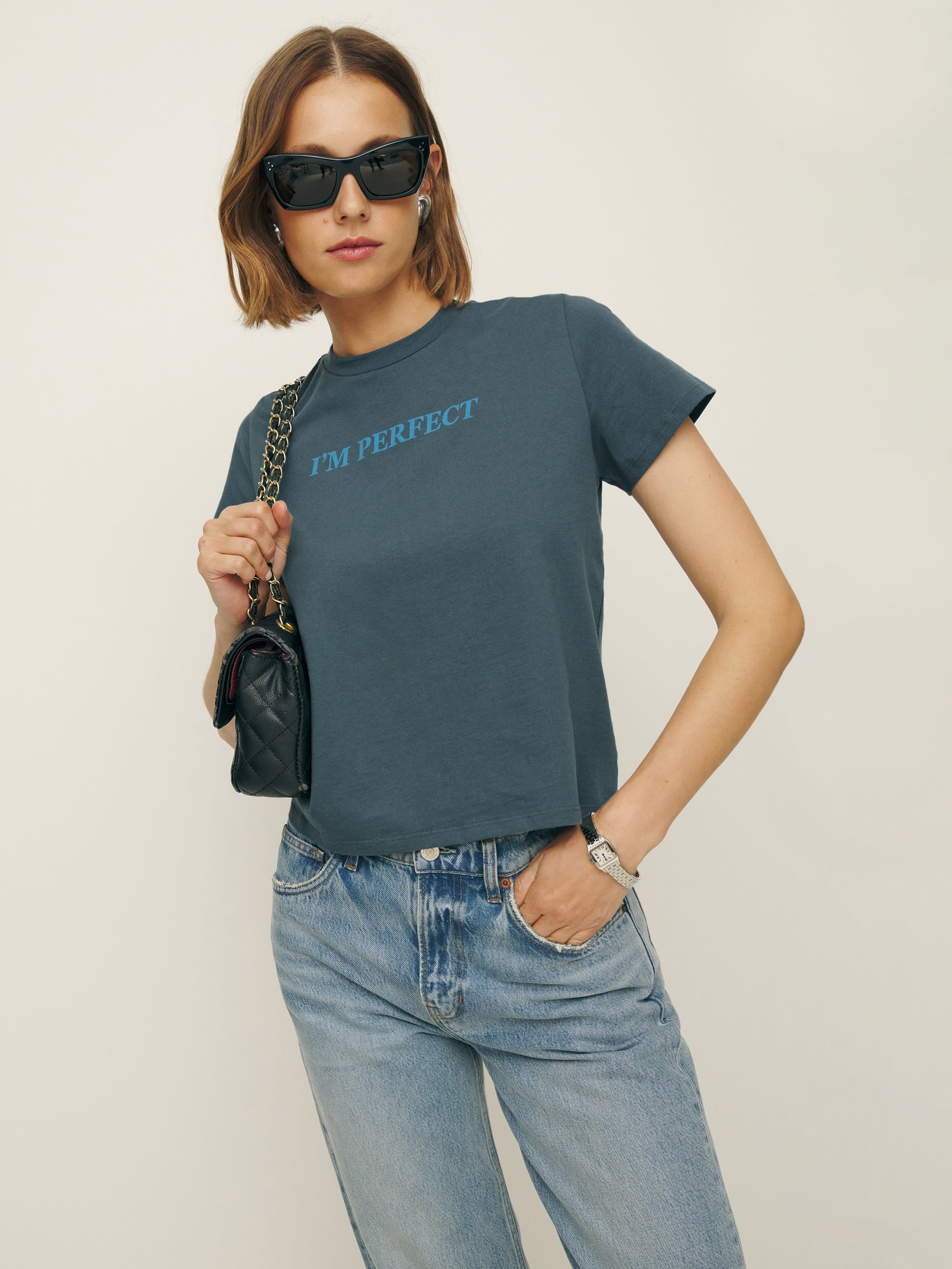 Reformation Classic Crew Tee In I'm Perfect