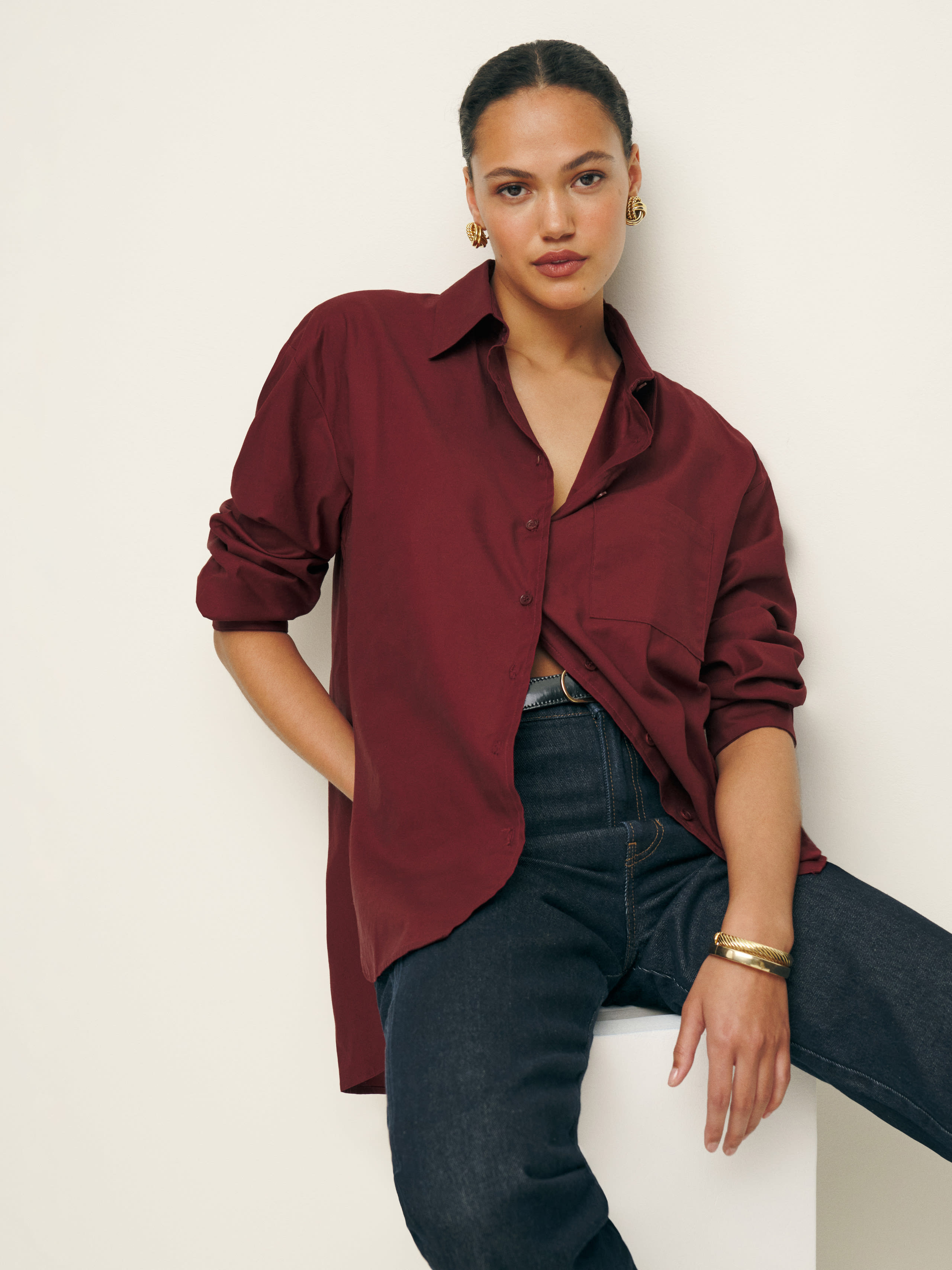Shop Reformation Will Oversized Shirt In Chianti