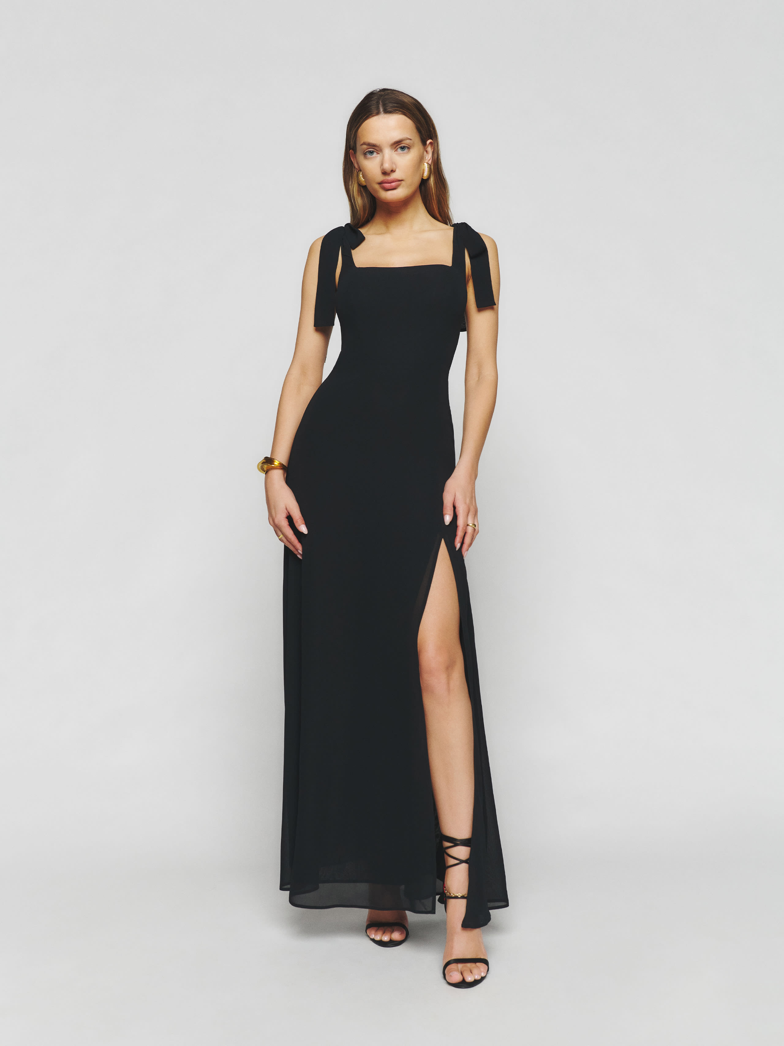 Reformation Westerly Dress In Black