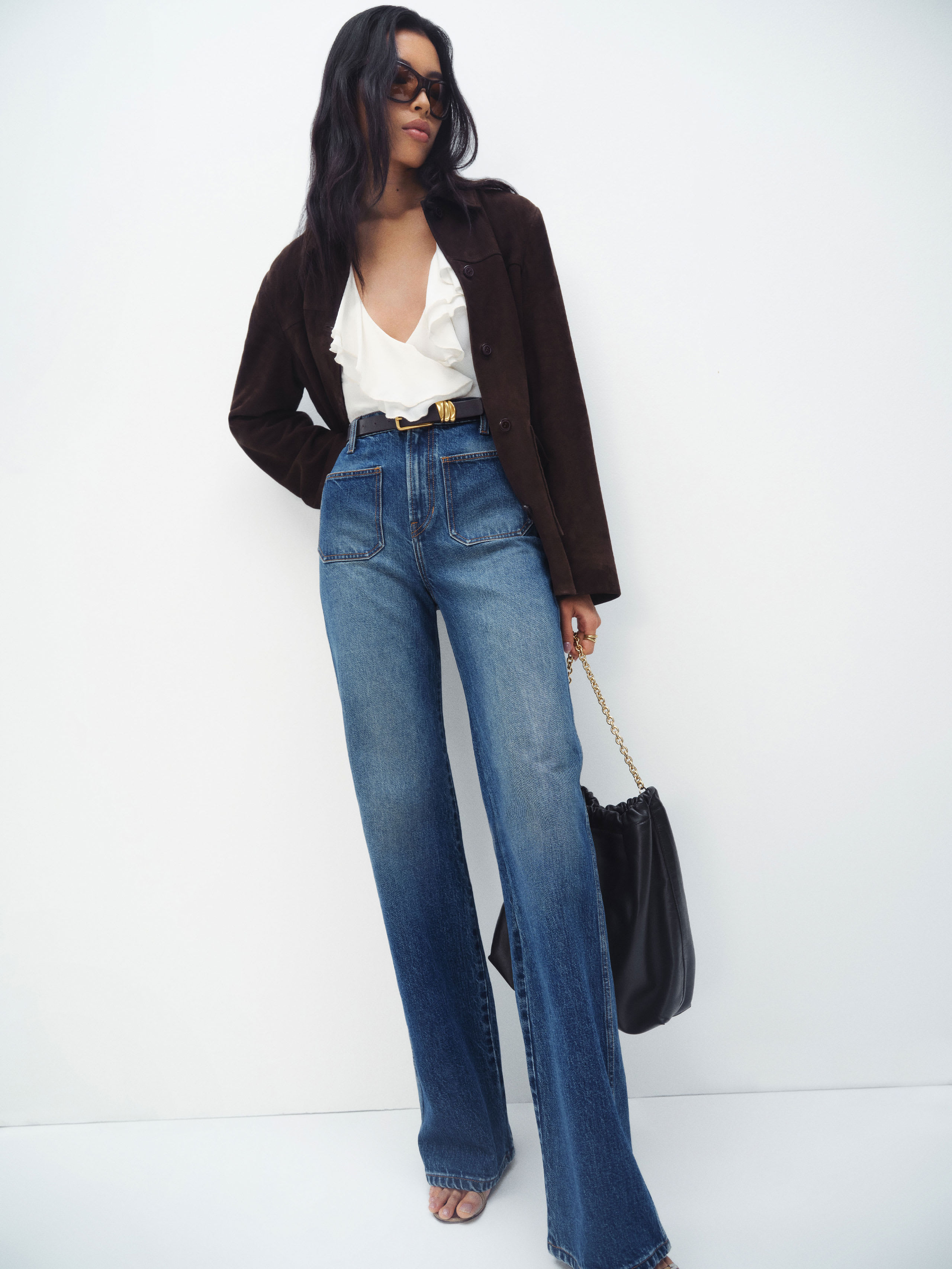 Reformation Cary High-rise Slouchy Wide-leg Jeans In Mellusine