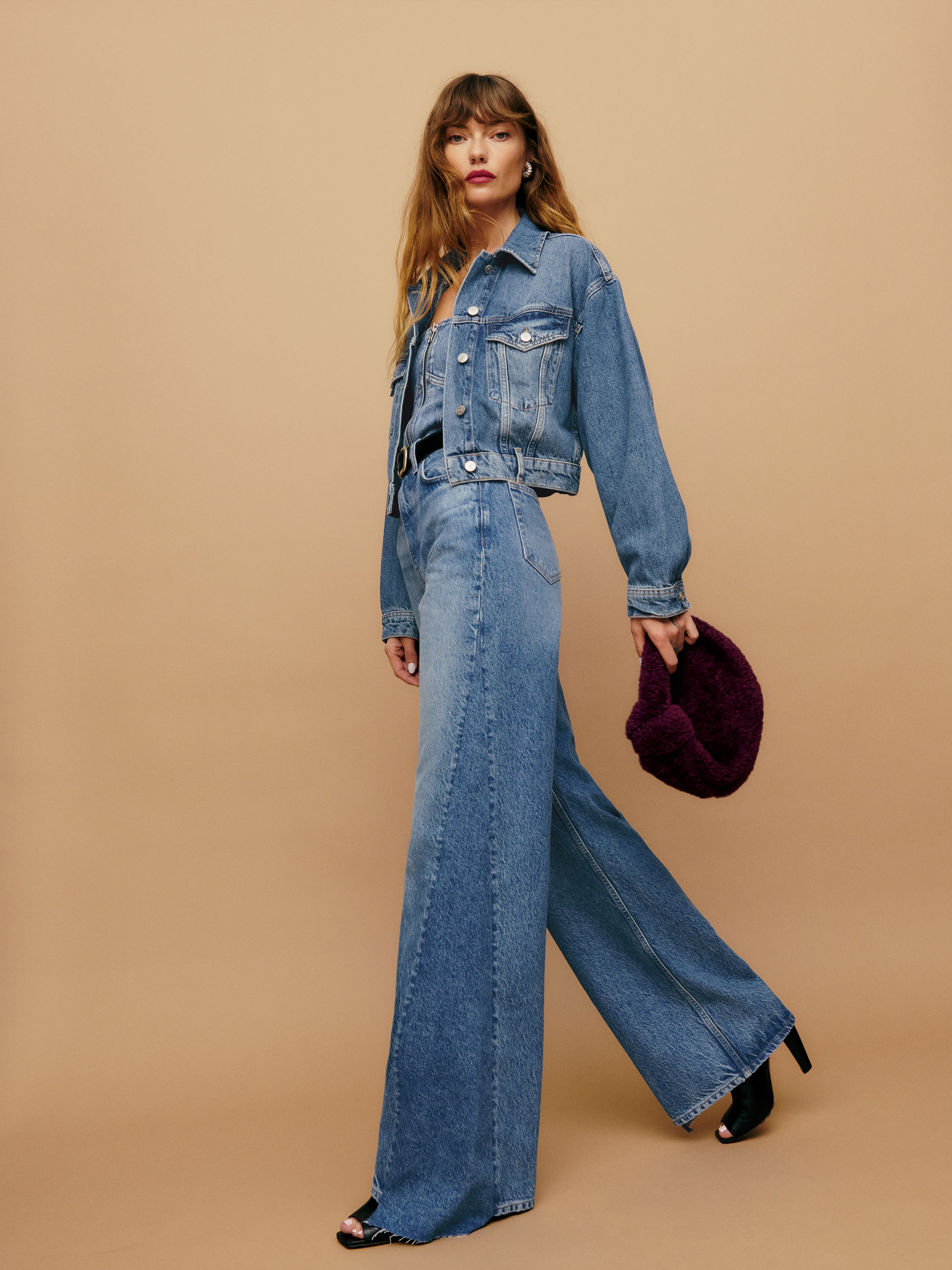 Reformation Cary High Rise Slouchy Wide Leg Jeans In Colourado Reworked