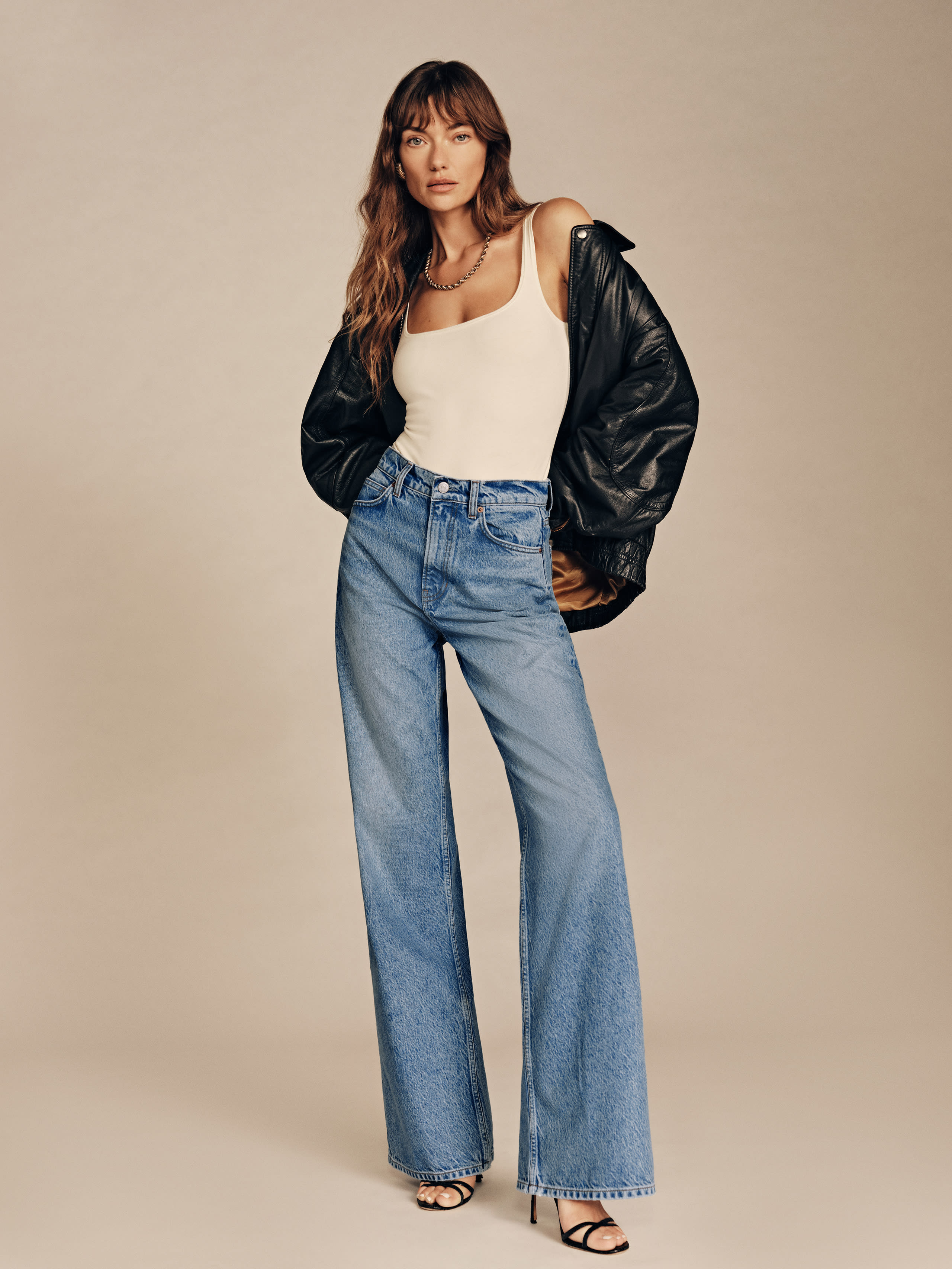 Reformation Cary High Rise Slouchy Wide Leg Jeans In Colorado