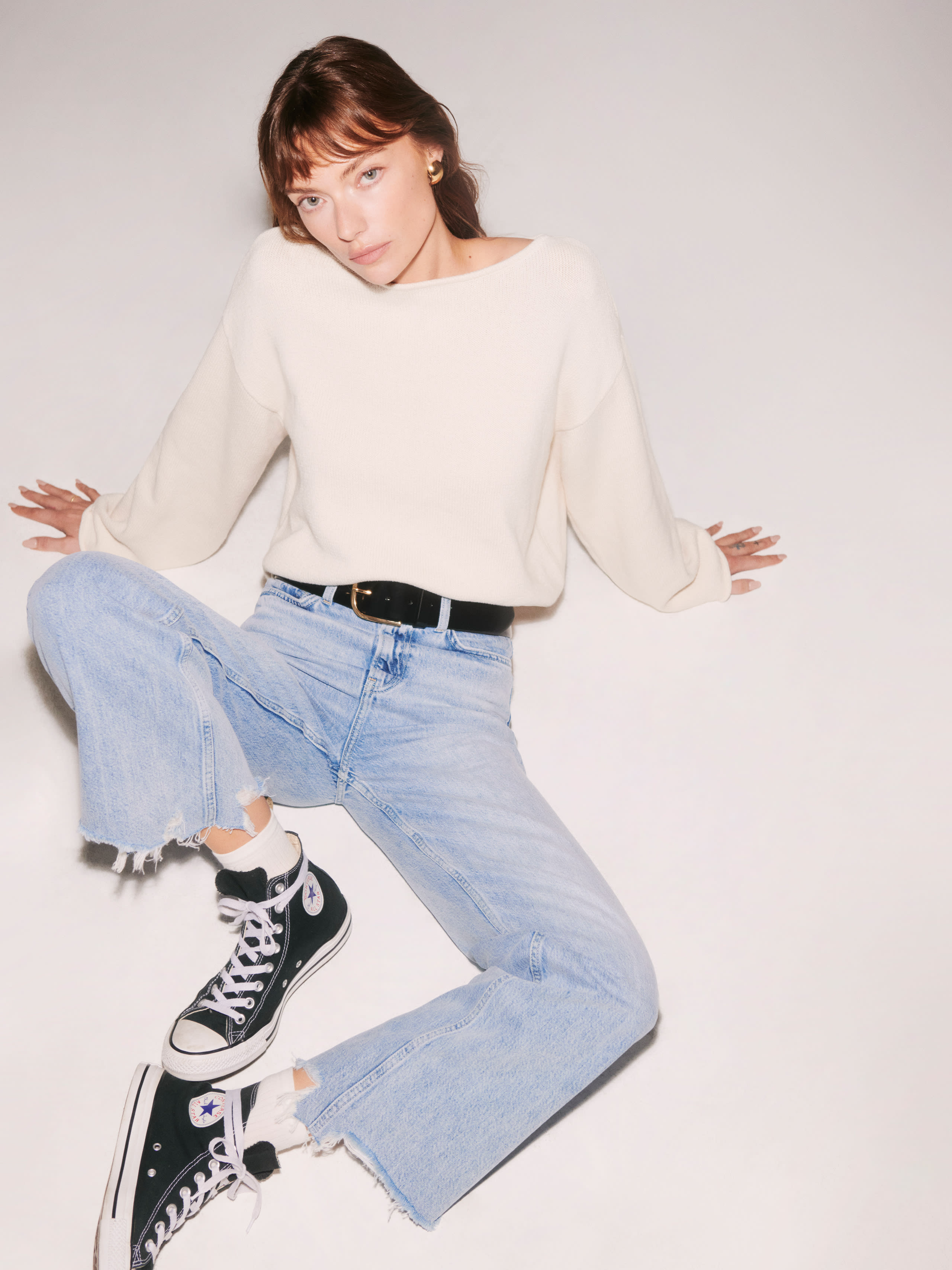 Reformation Wilder High Rise Wide Leg Cropped Jeans In Tenaya