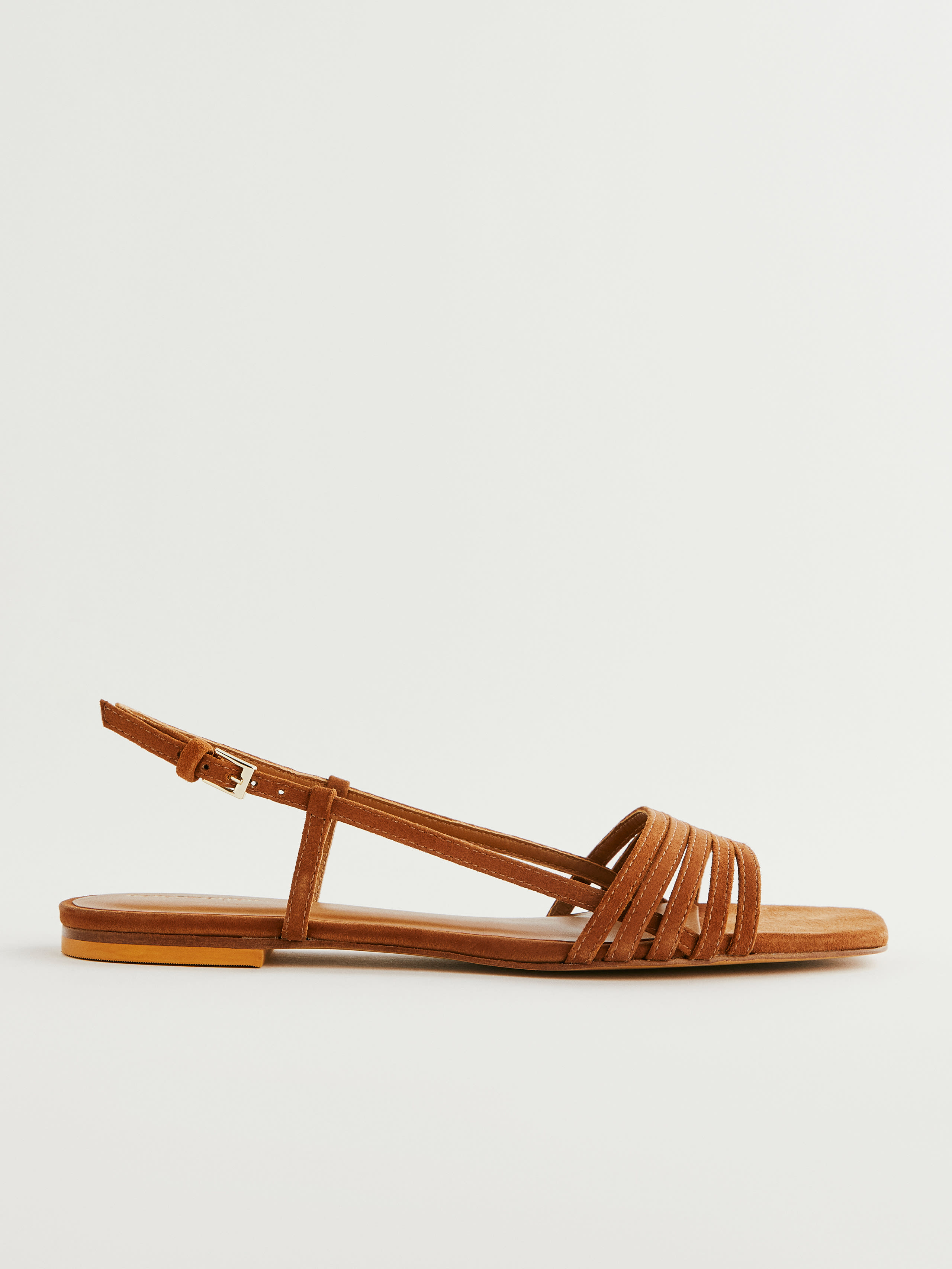 Reformation Millie Lattice Flat Sandal In Toasted Brown Suede