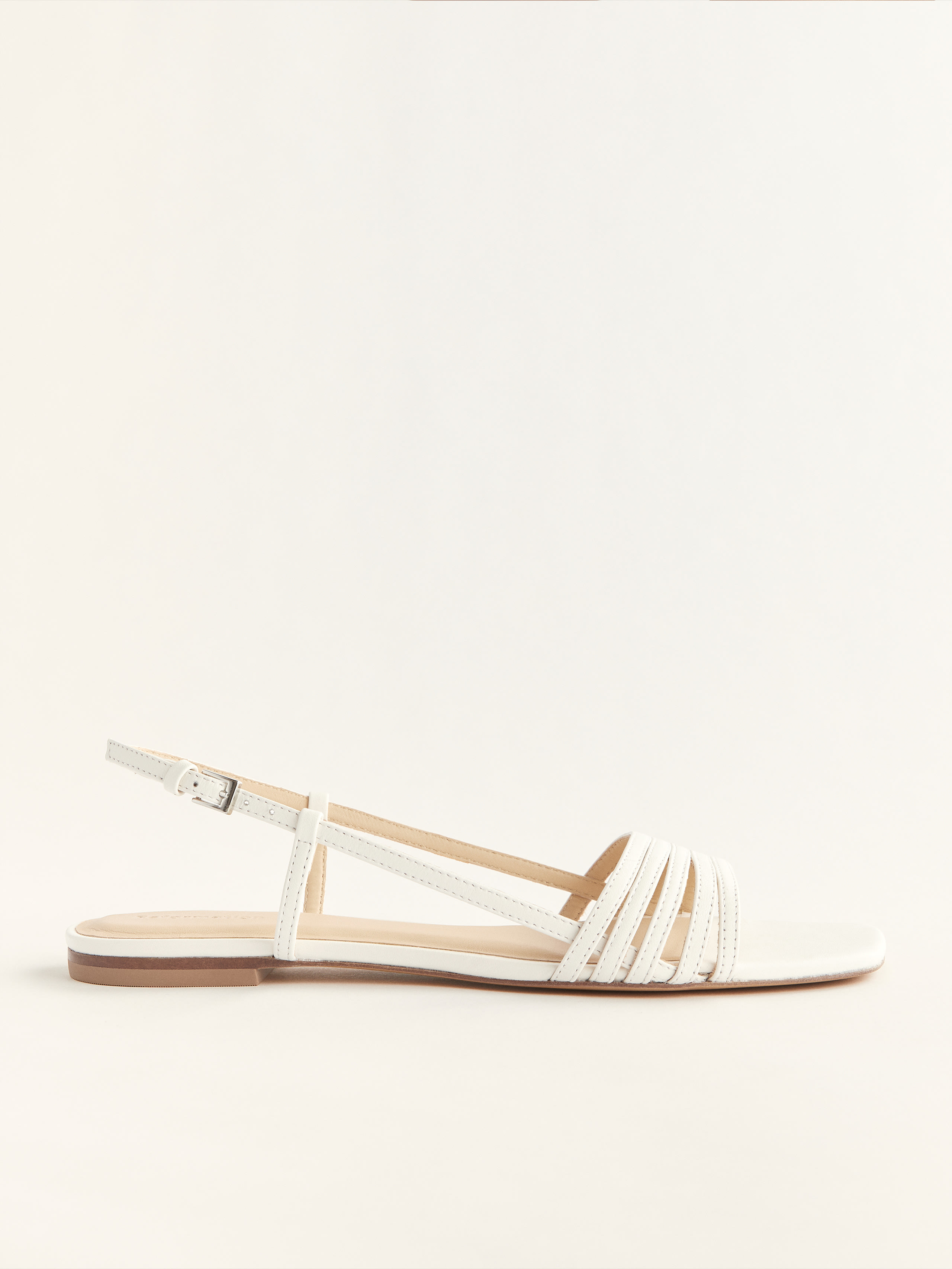Reformation Millie Lattice Flat Sandals In White