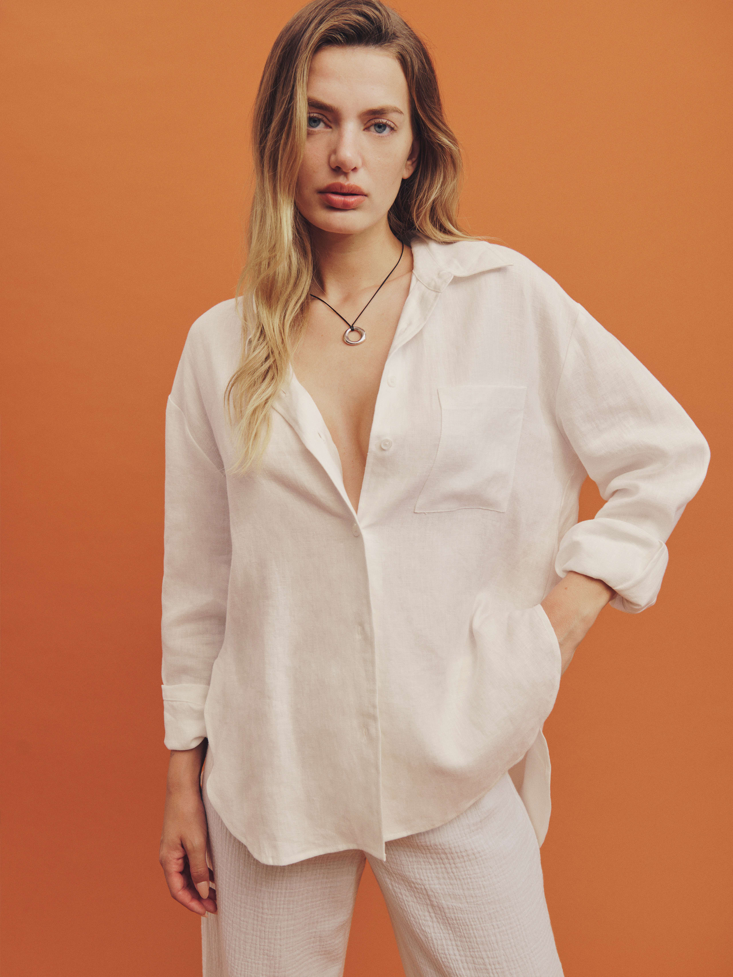 Reformation Will Oversized Linen Shirt In White