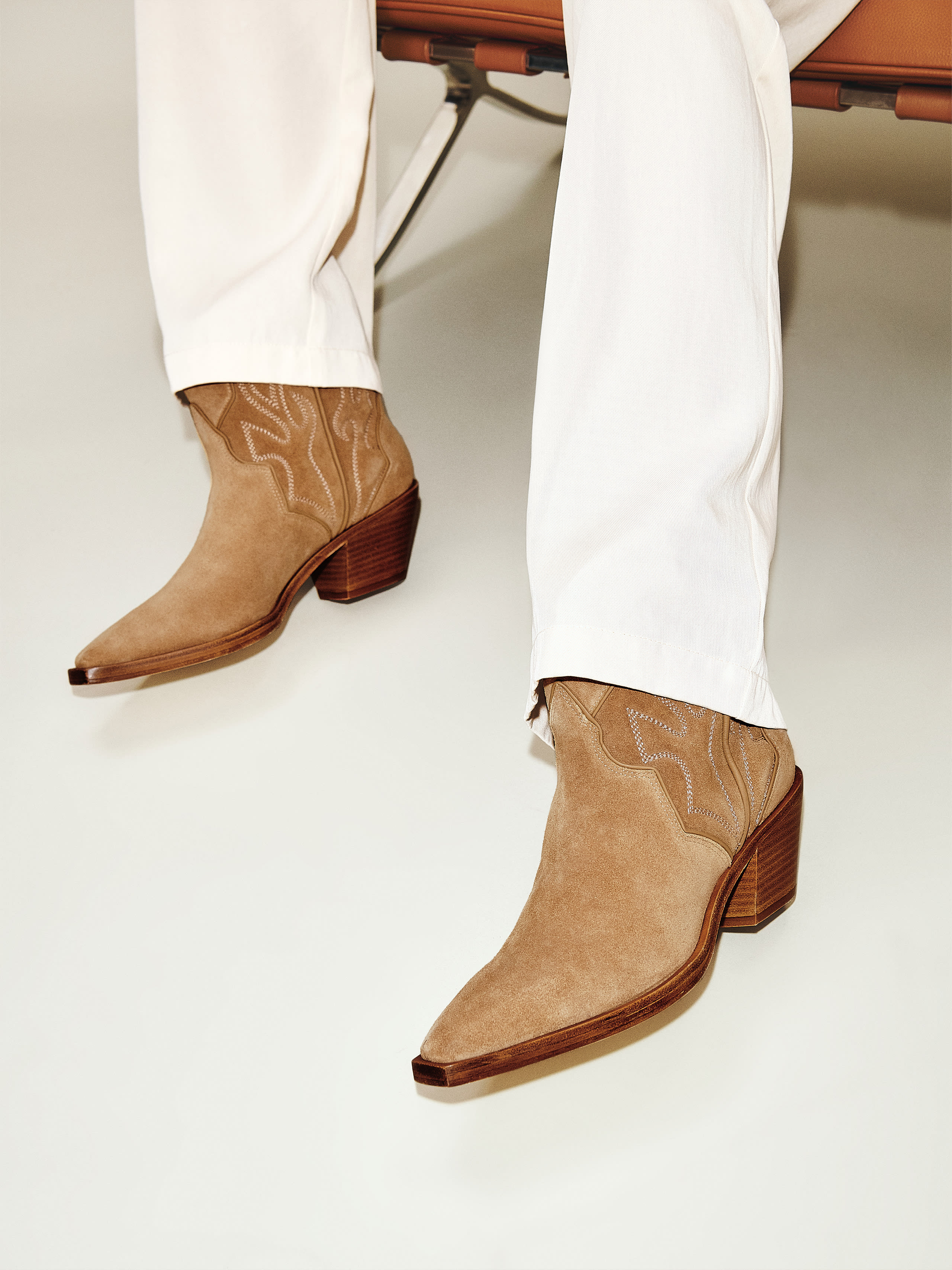 Reformation Otto Mini Western Boot In Toasted Coconut