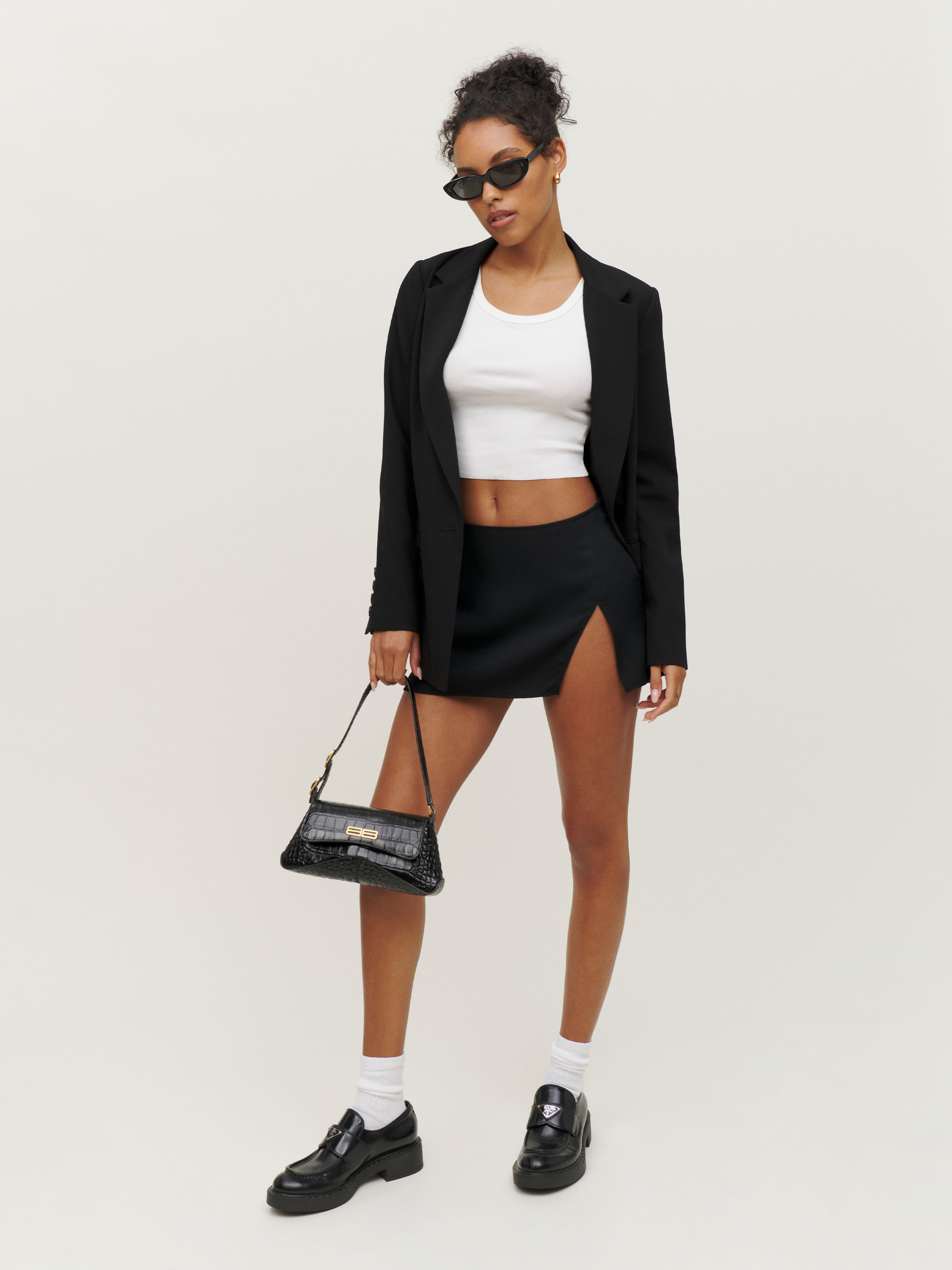 REFORMATION KIARA SKIRT BLACK 12