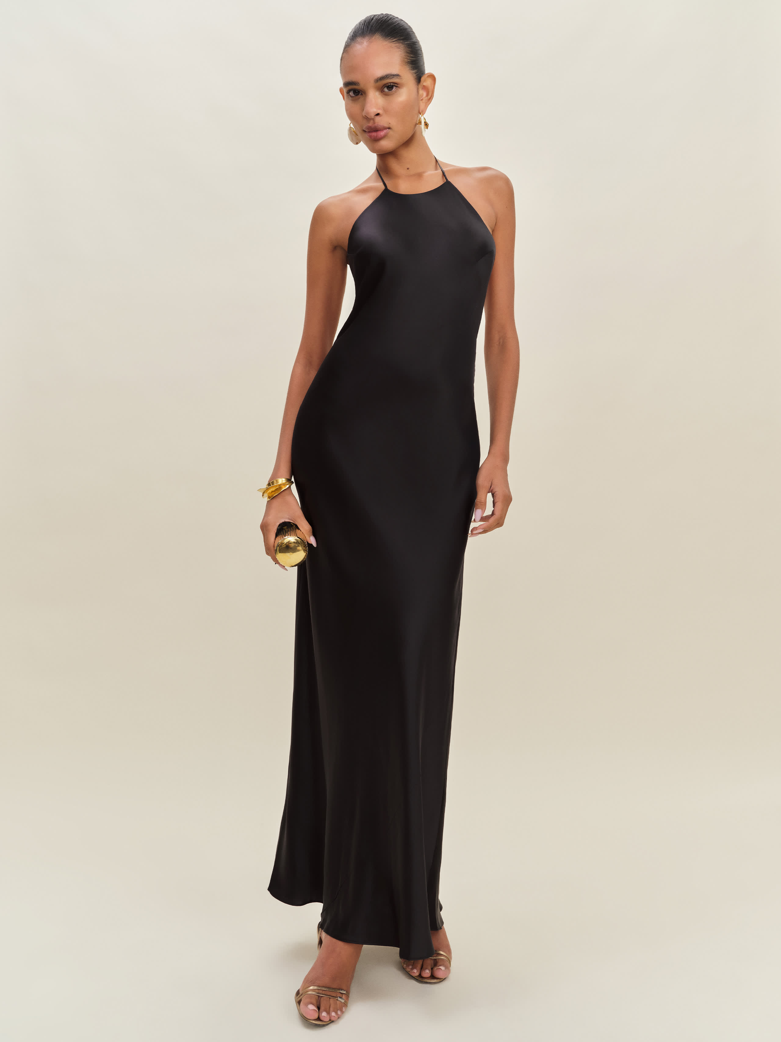 Reformation Jeany Silk Dress In Black
