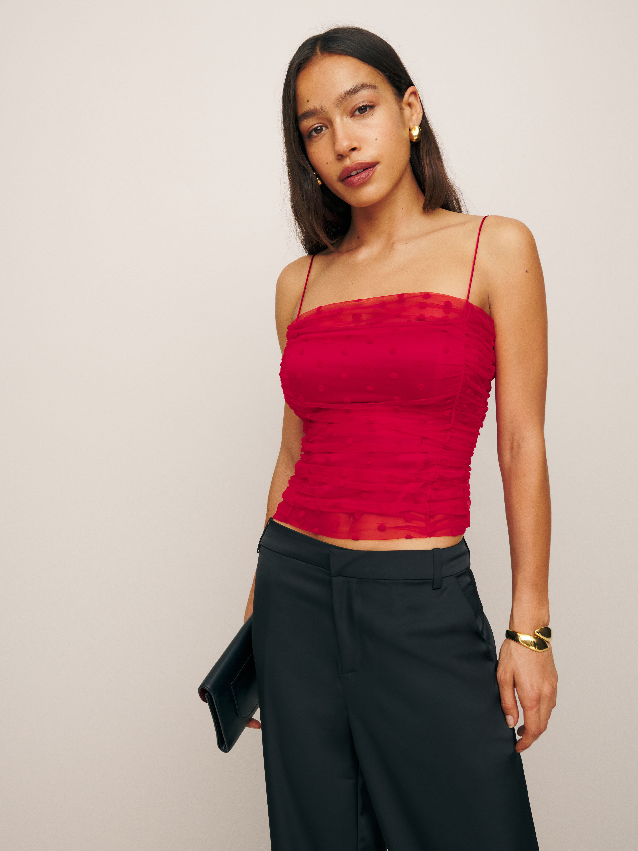 Reformation Amber Top In Cherry