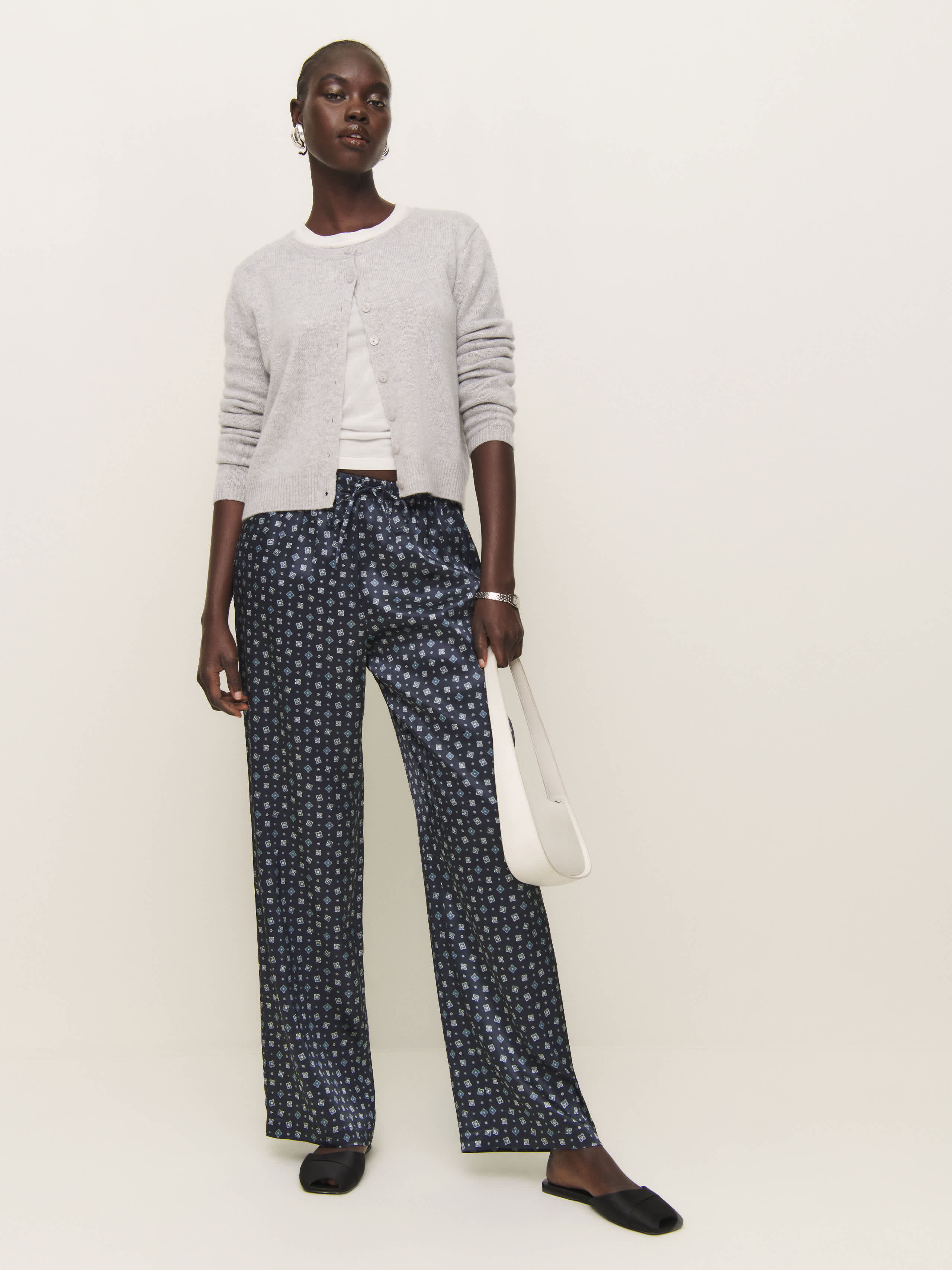 Shop Reformation Olina Silk Pant In Windsor