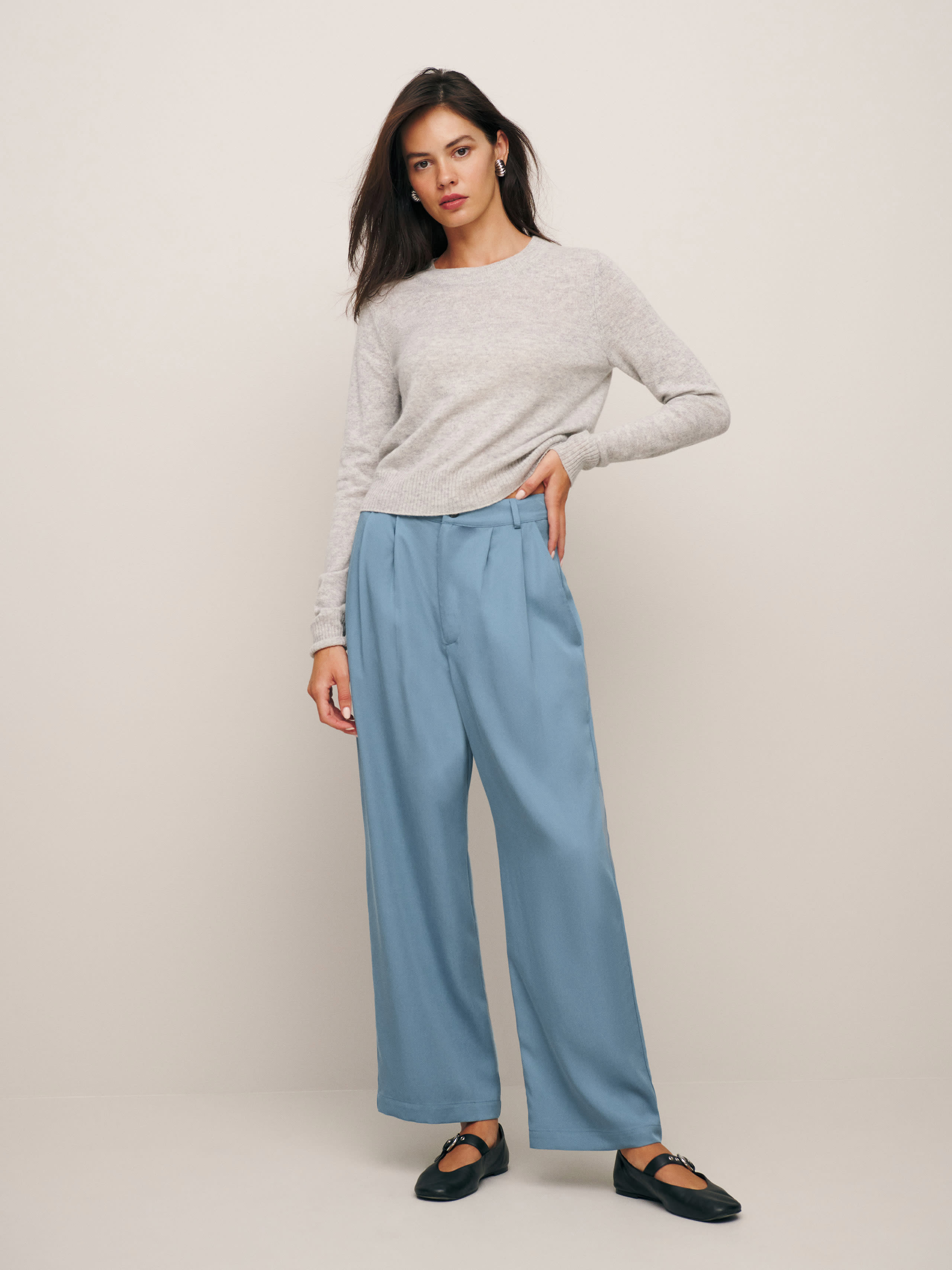 Reformation Mason Cropped Pant In Bluejay