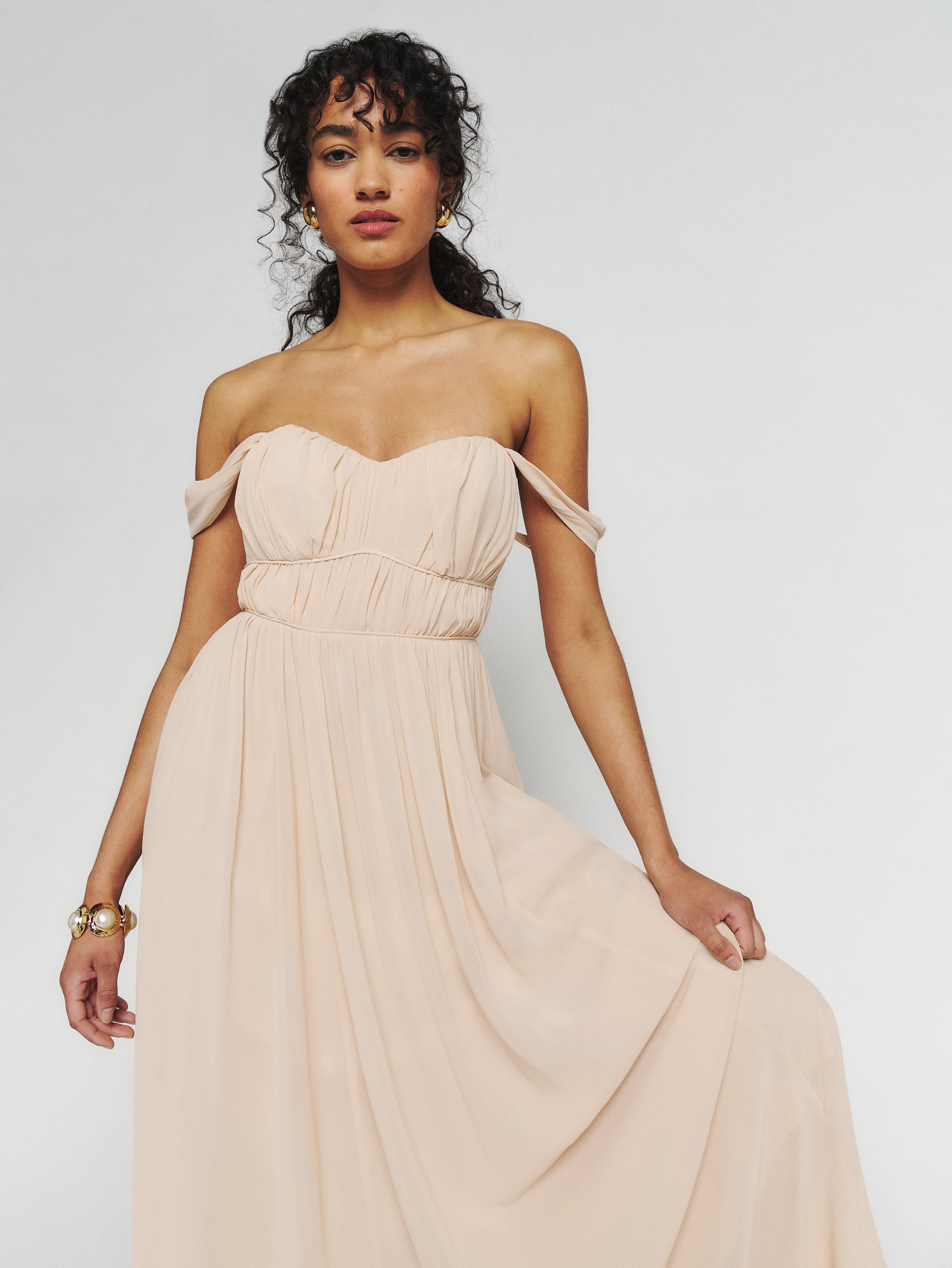Reformation Jayde Dress In Prosecco