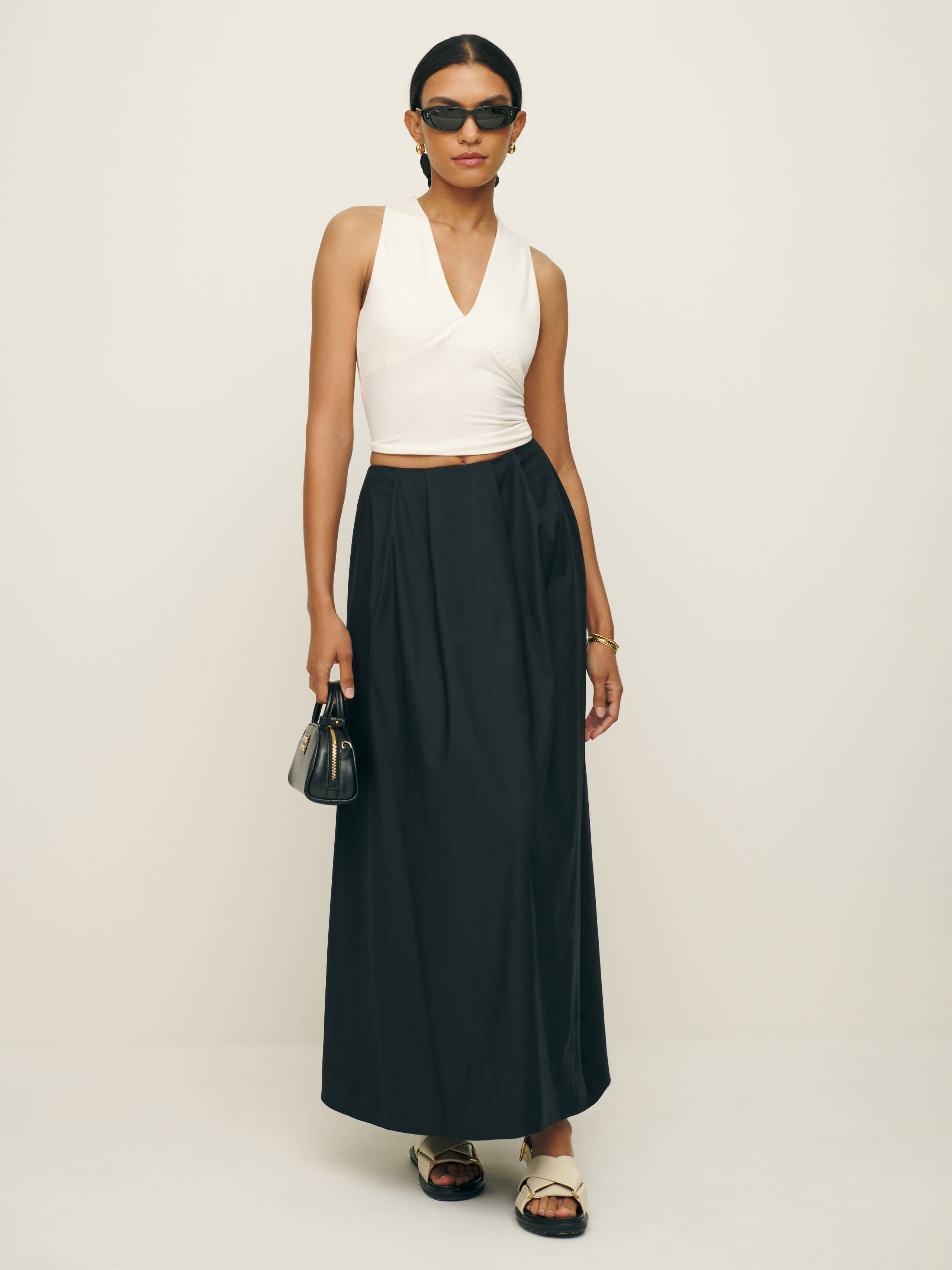 Reformation Lucy Skirt In Black