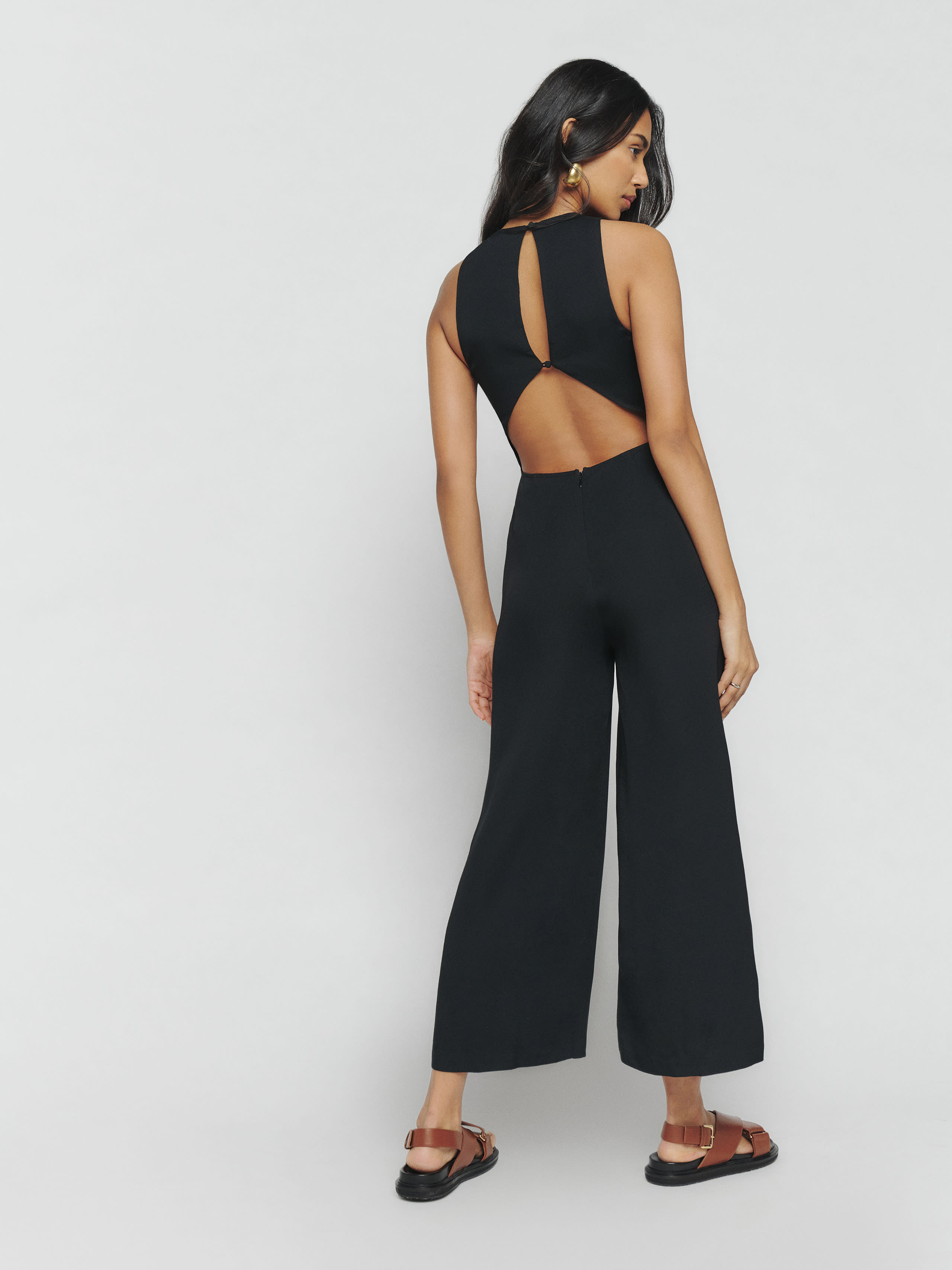Reformation Lucia Jumpsuit In Black