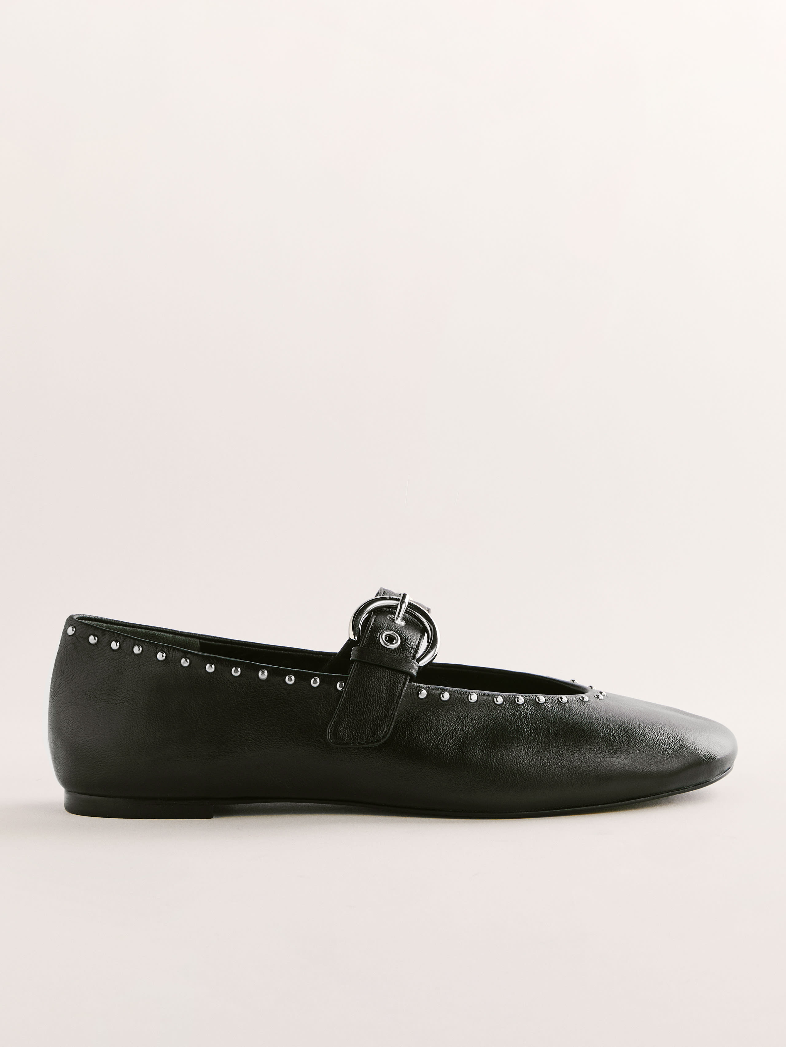 Reformation Bethany Ballet Flat In Black W/ Studs