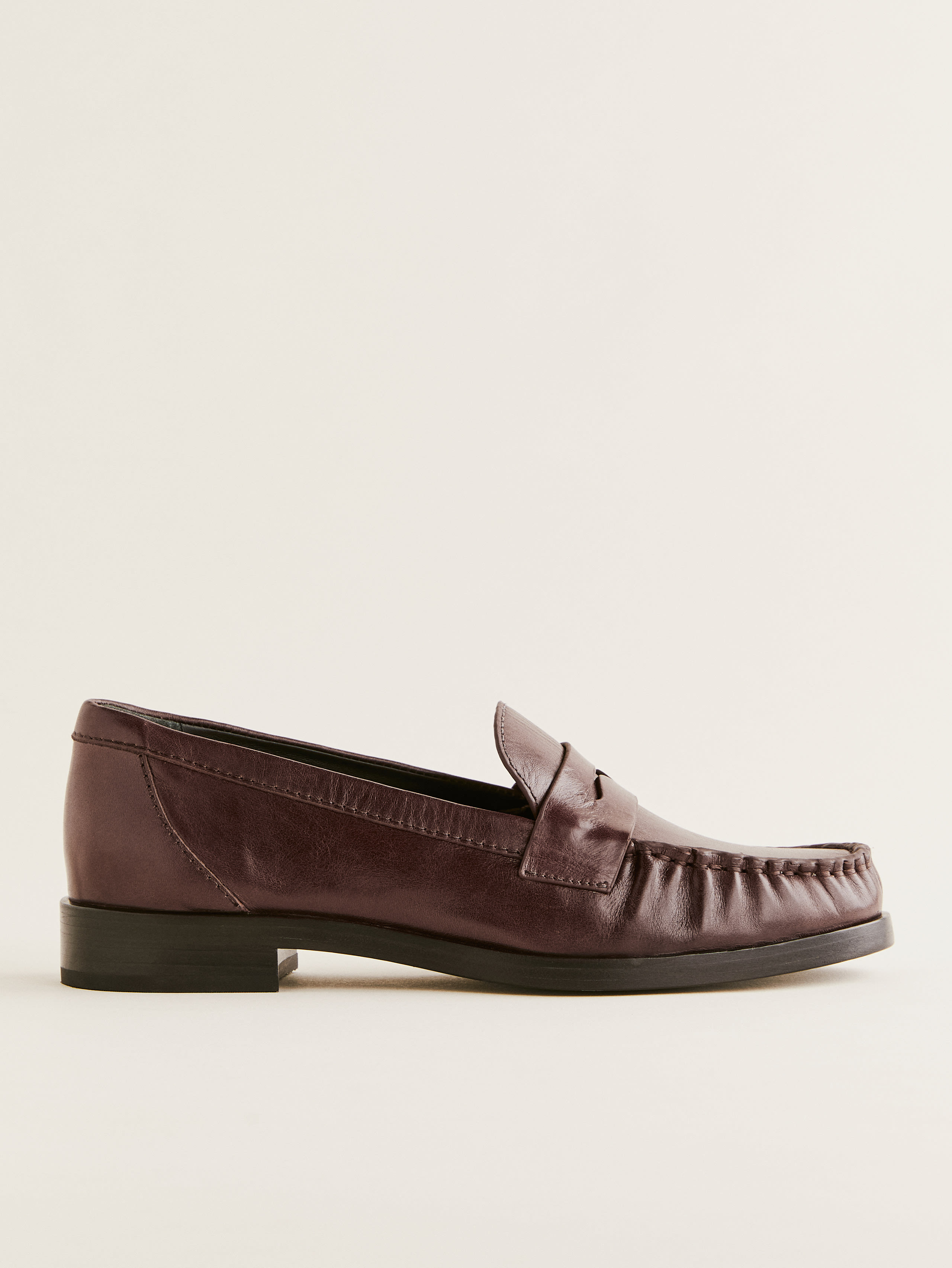 Shop Reformation Ani Ruched Loafer In Espresso Leather