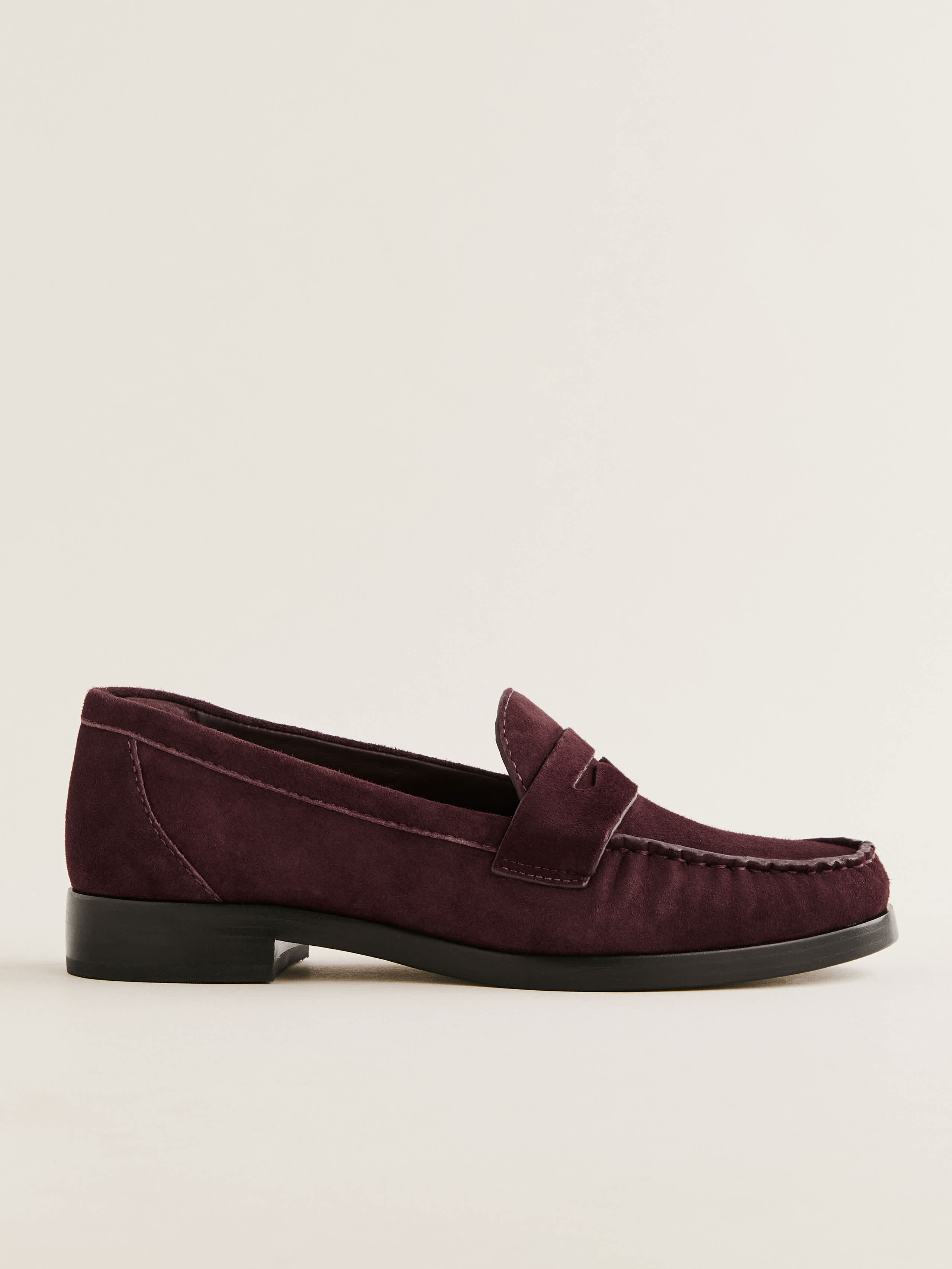 Reformation Ani Ruched Loafer In Ruby Suede