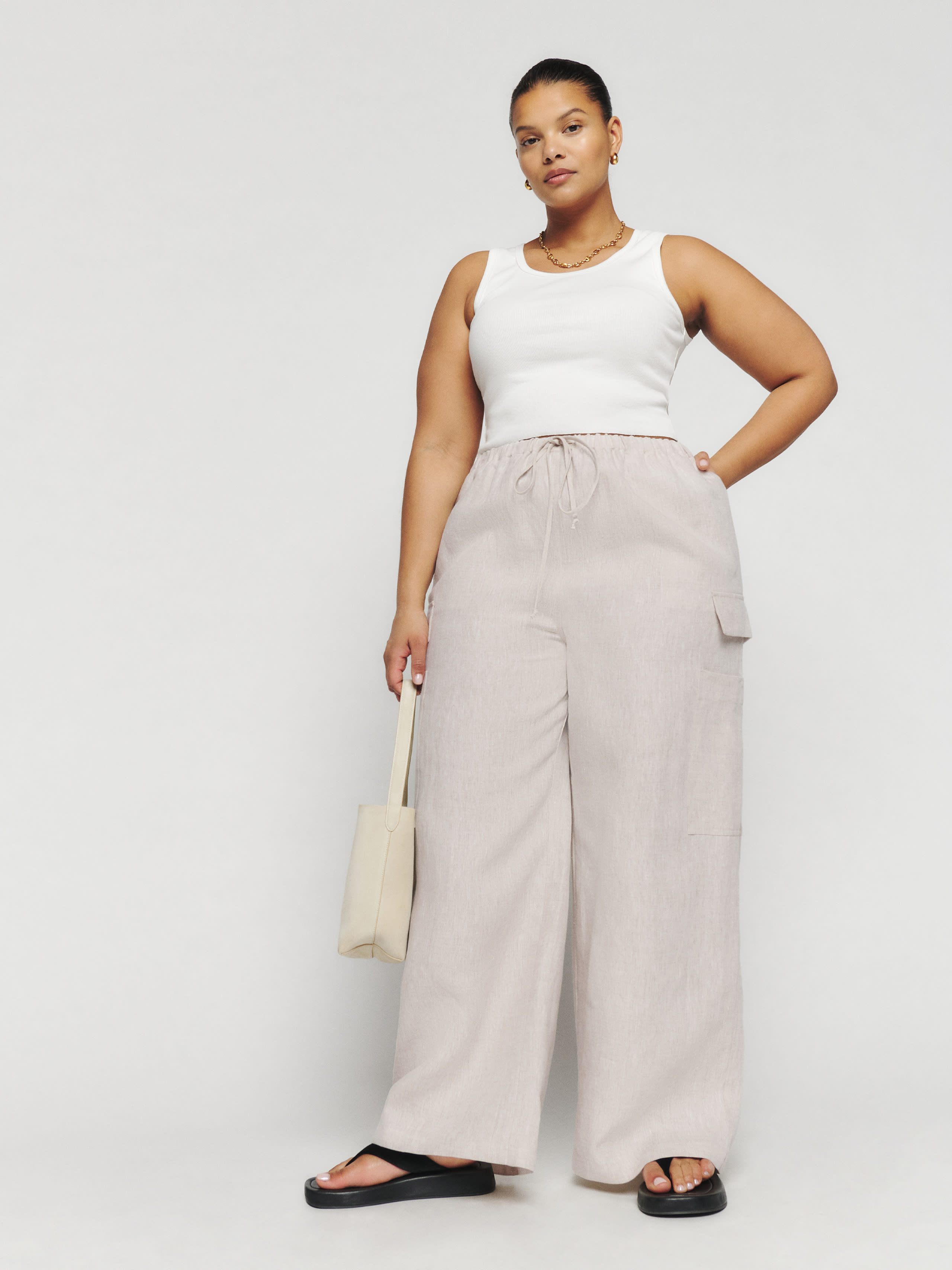 Reformation Ethan Linen Pant Es In Oatmeal