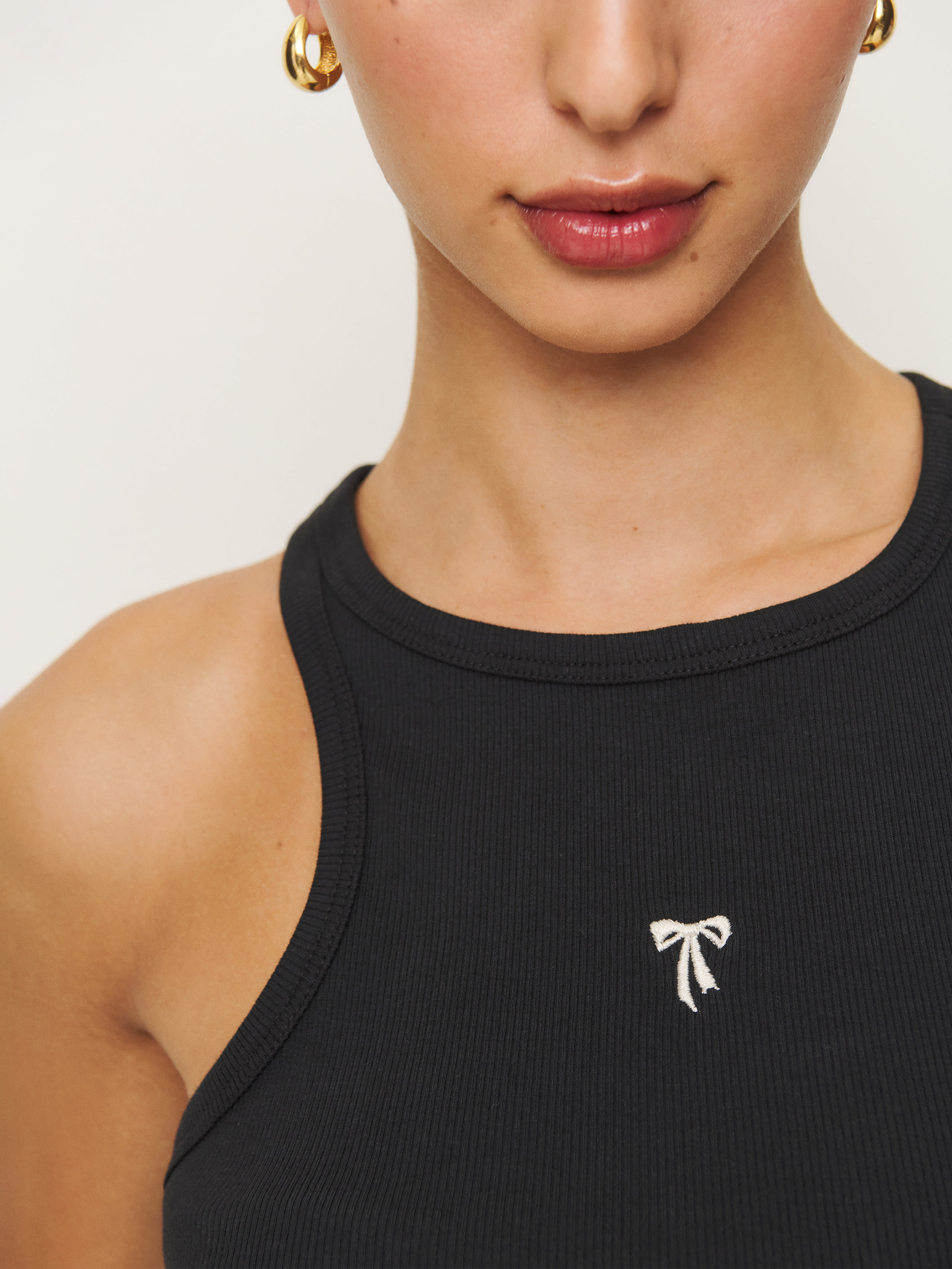 Reformation Nova Tank In Bow Embroidery