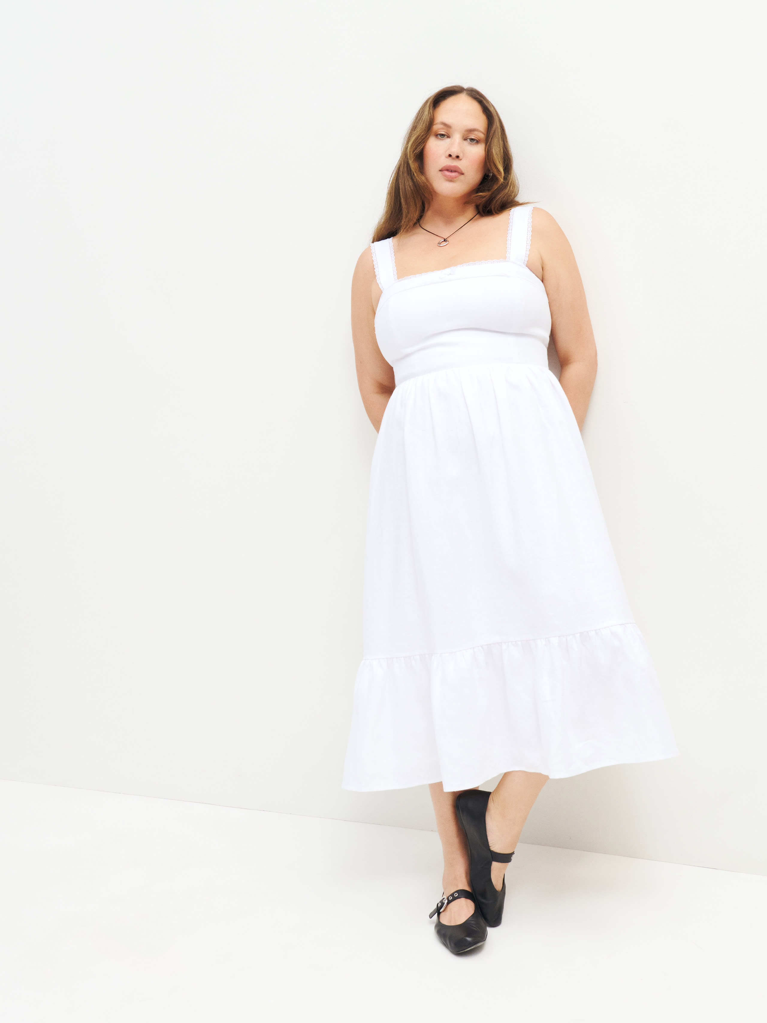 Reformation Rowen Linen Dress Es In White | ModeSens