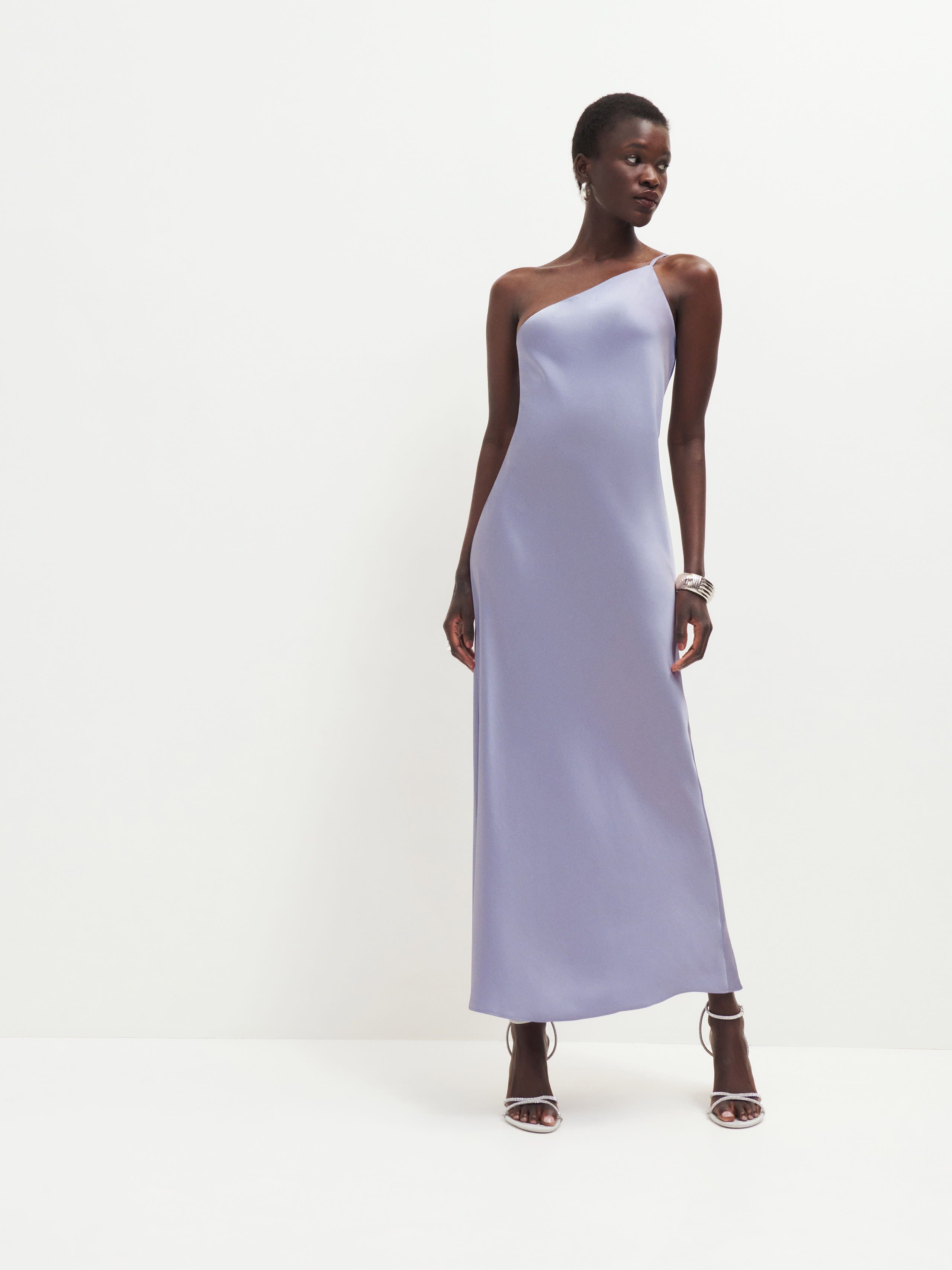 Reformation Olesia Satin Dress In Aura