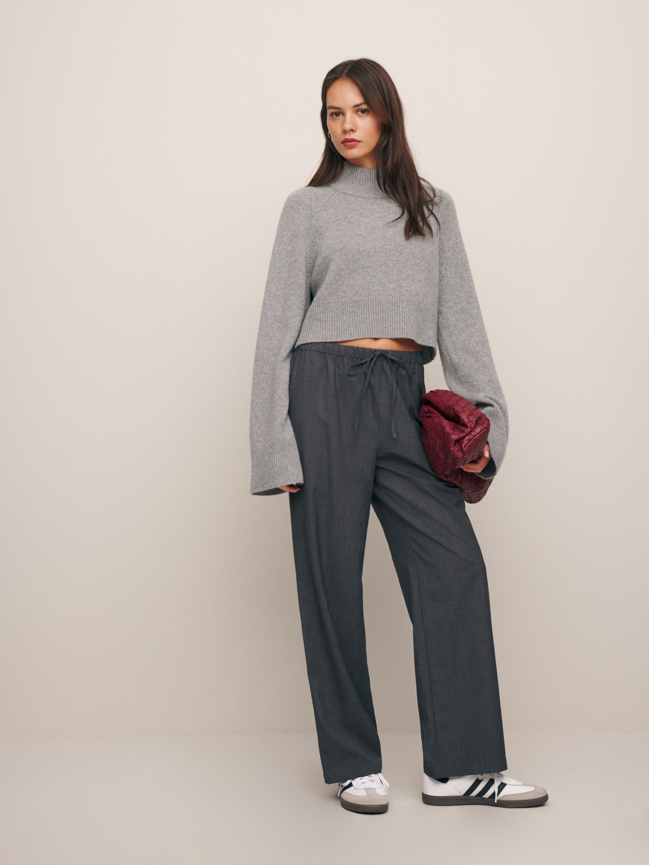 Reformation Olina Pant In Charcoal