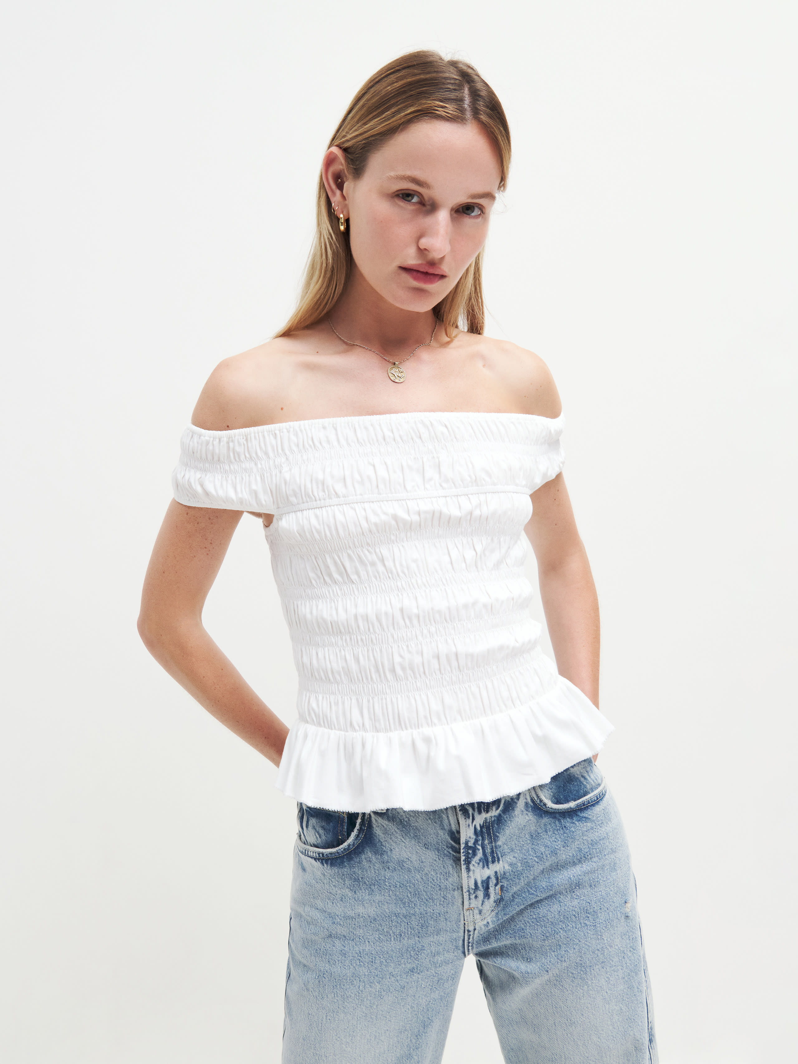Reformation Sonia Top In White