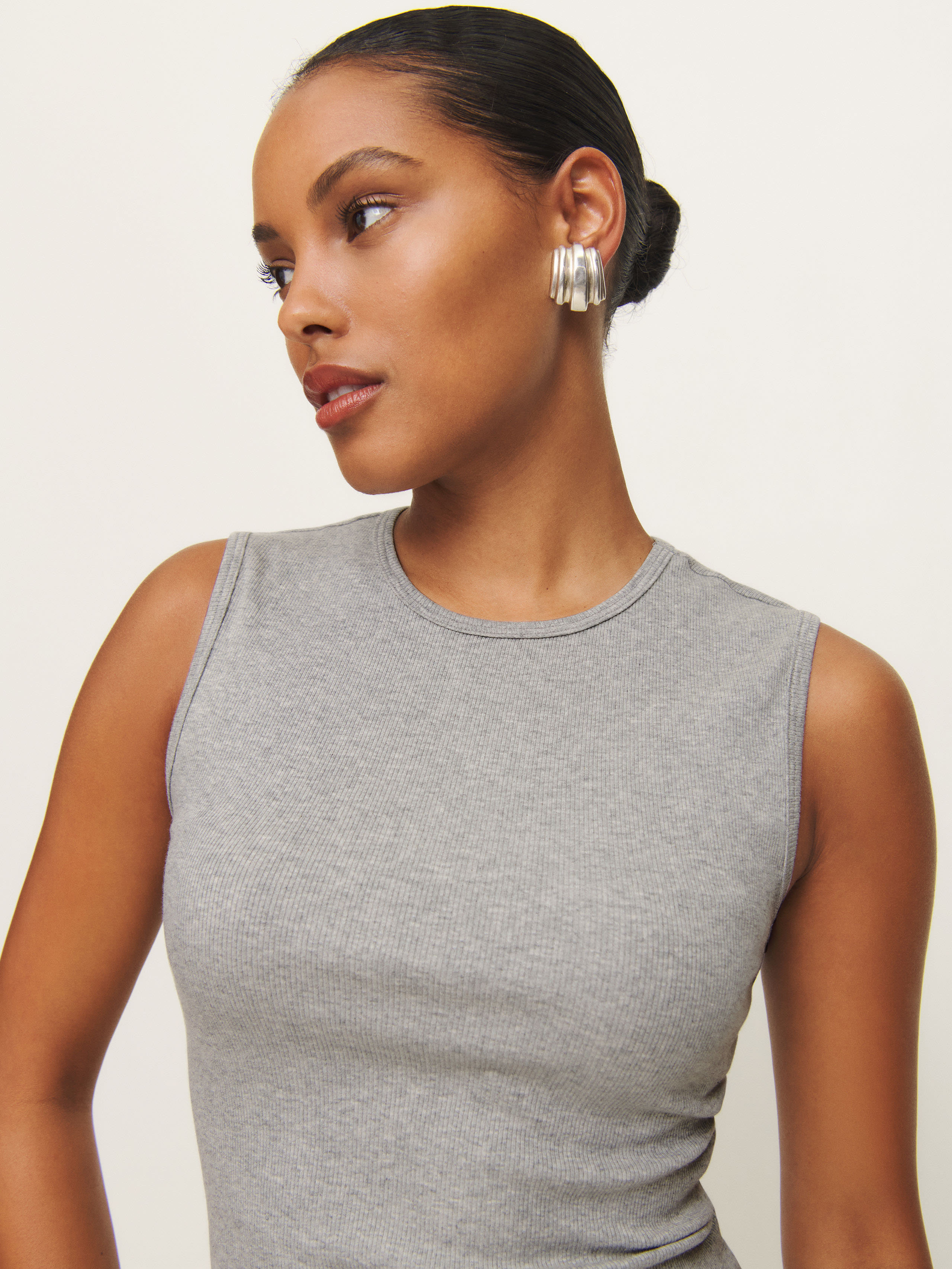Shop Reformation Ryland Tank In Heather Grey