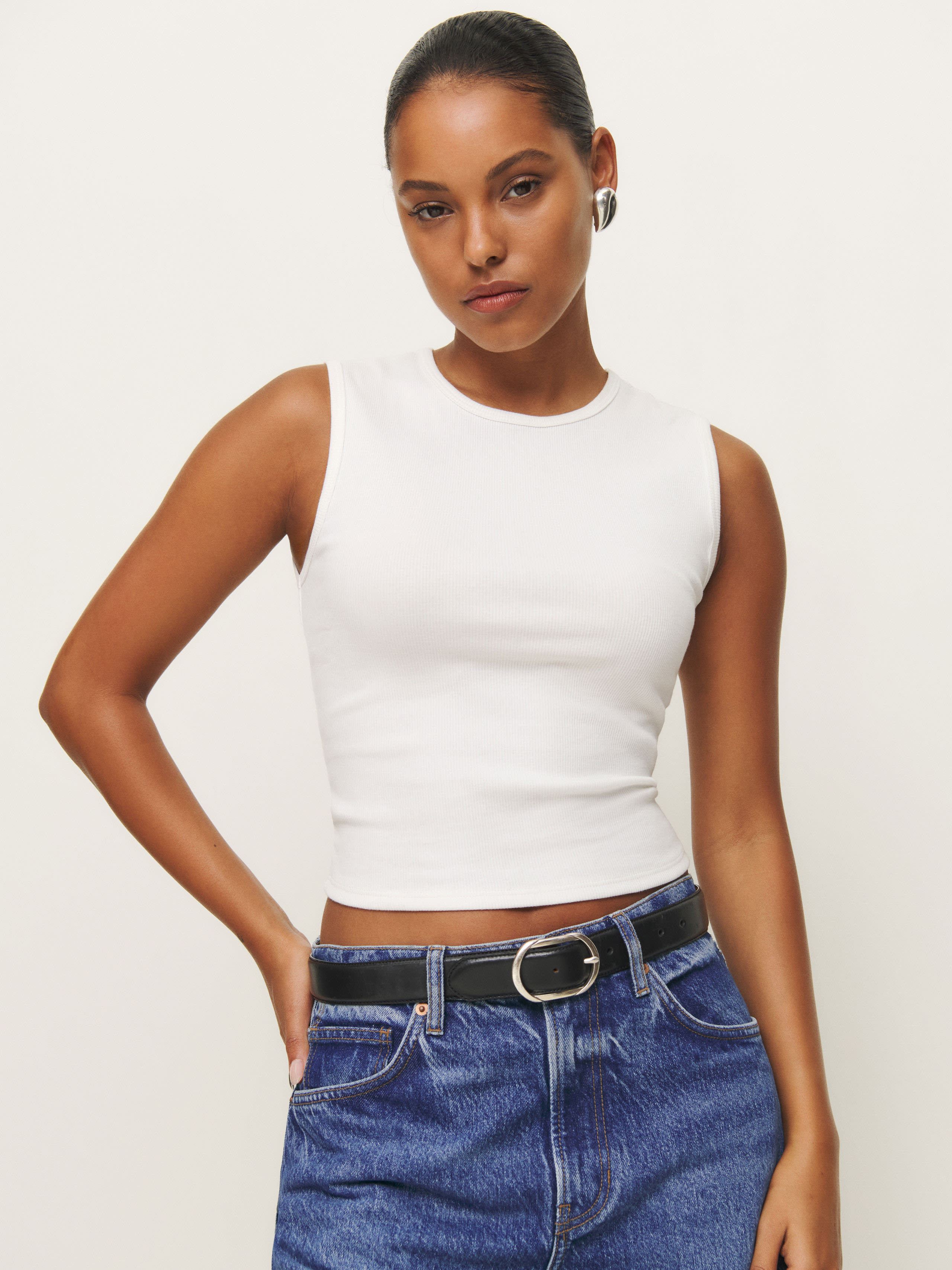 Reformation Ryland Tank In White
