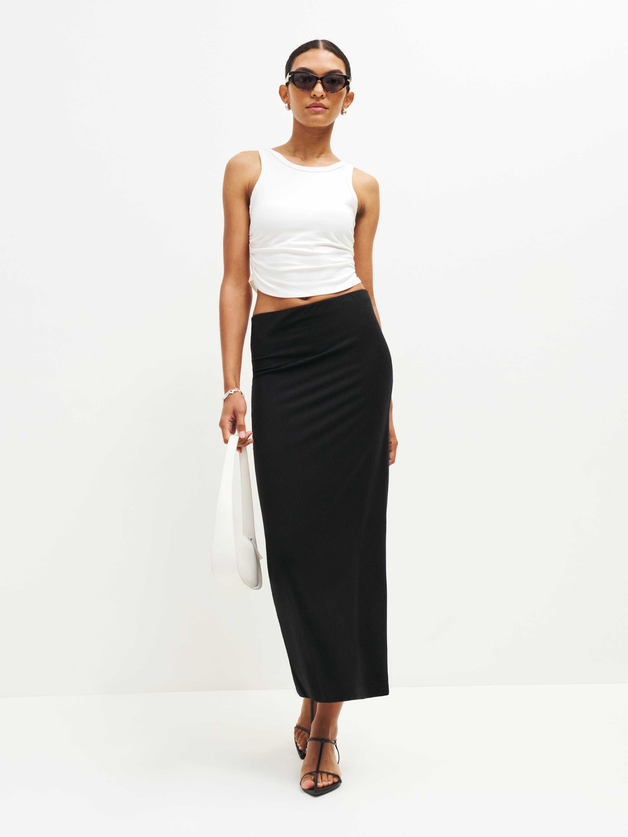 Reformation Maria Knit Skirt In Black