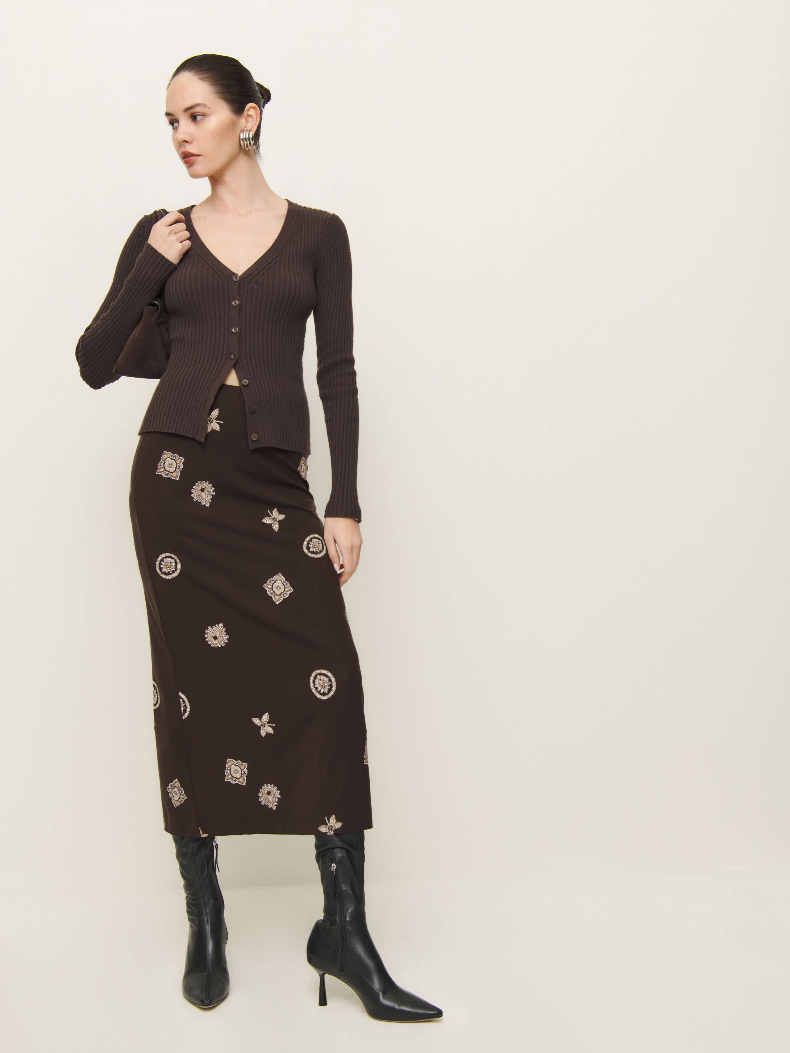 Reformation Maria Knit Skirt In Palace
