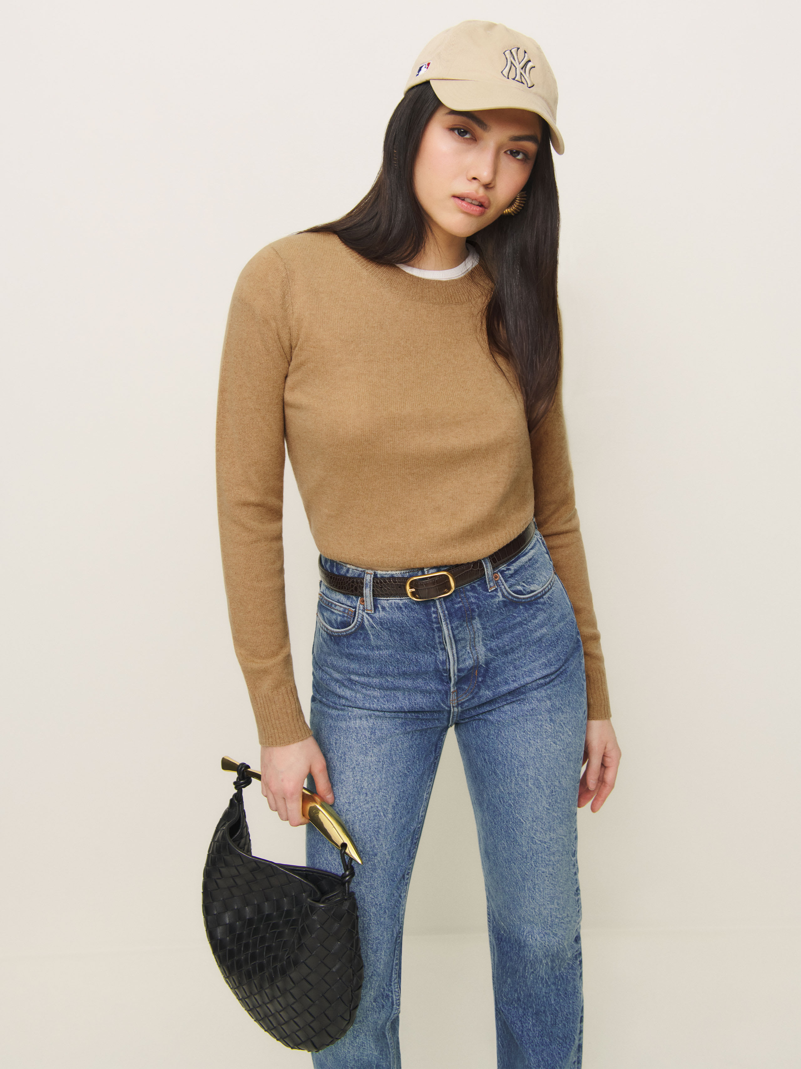 REFORMATION DANA CASHMERE CREW SWEATER 