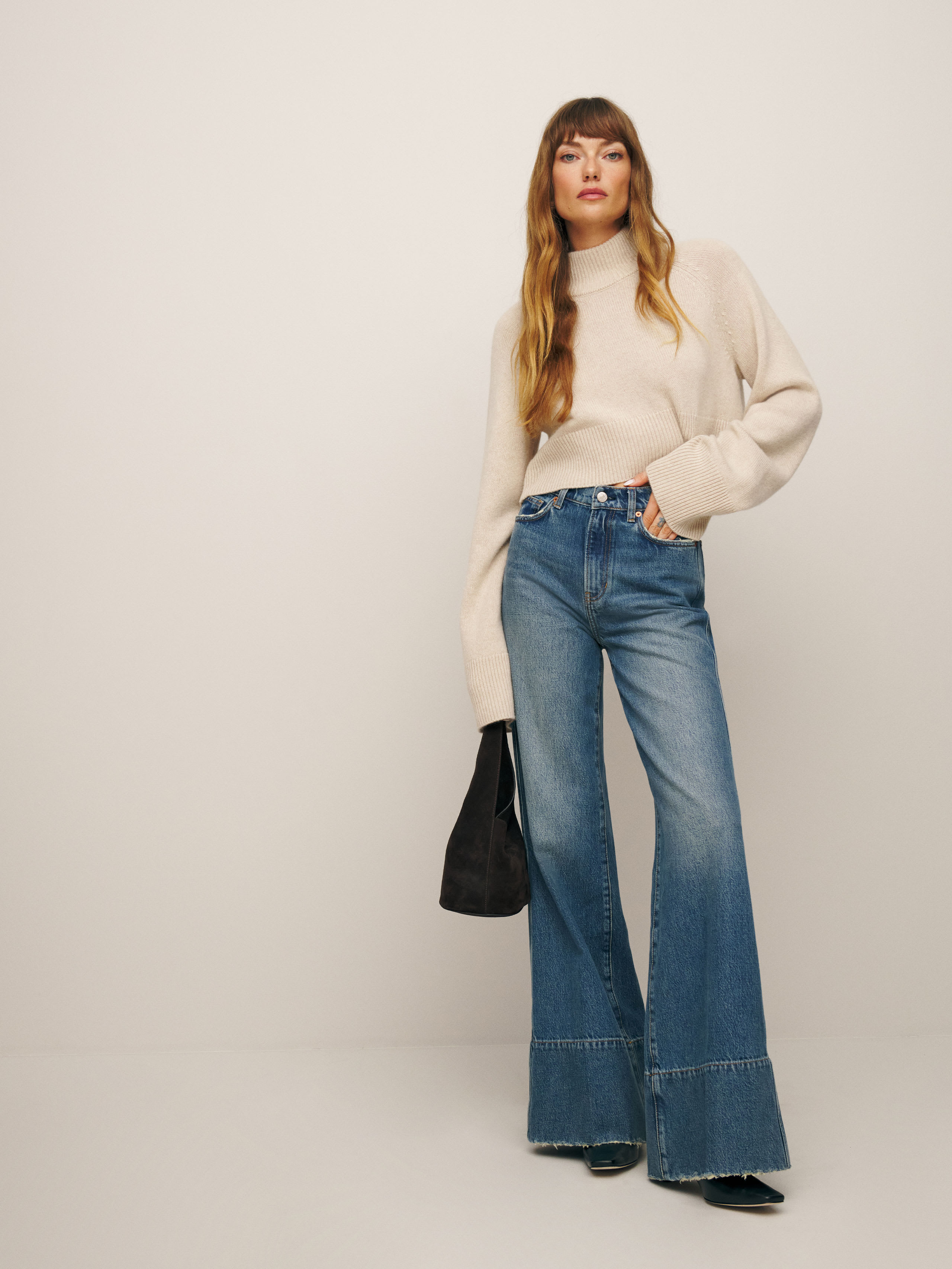 Reformation Penney High Rise Relaxed Flare Jeans In Blue