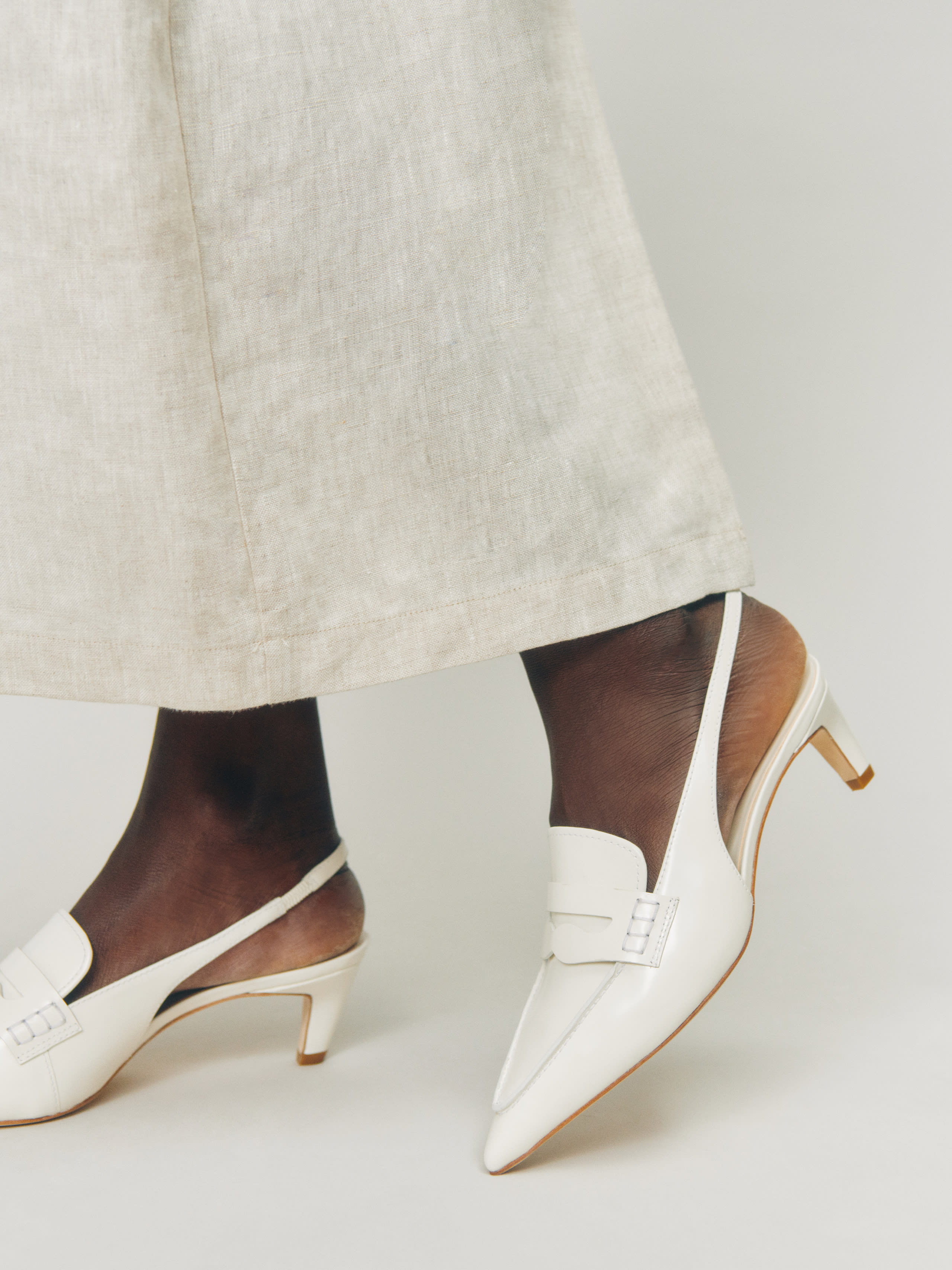 Reformation Mercy Slingback Heel In White