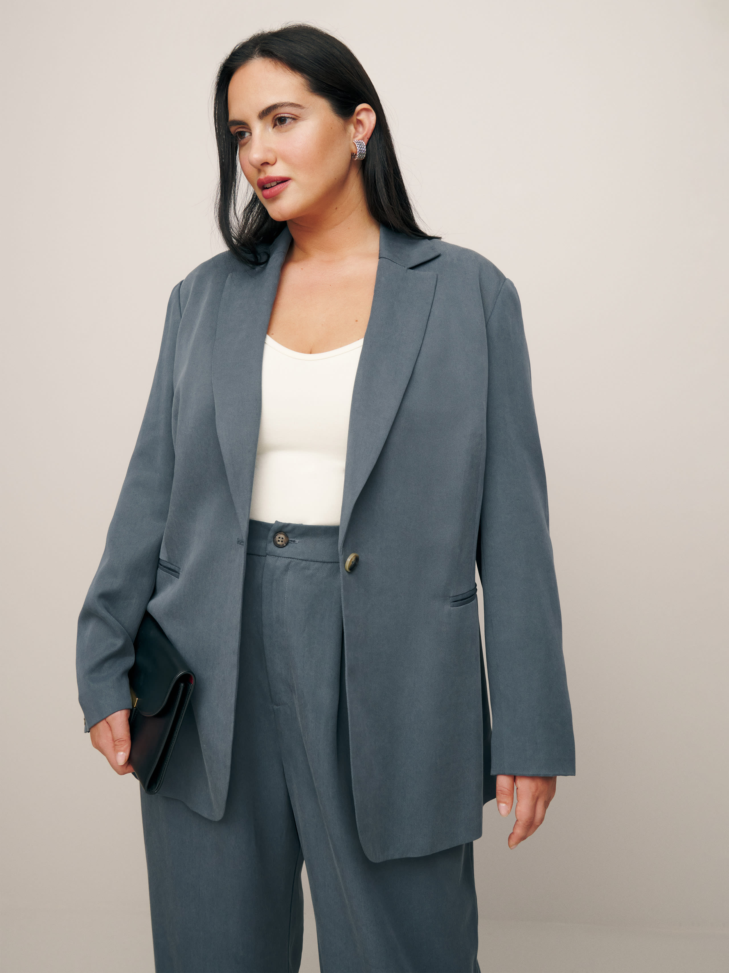 Reformation The Classic Relaxed Blazer Es In Slate