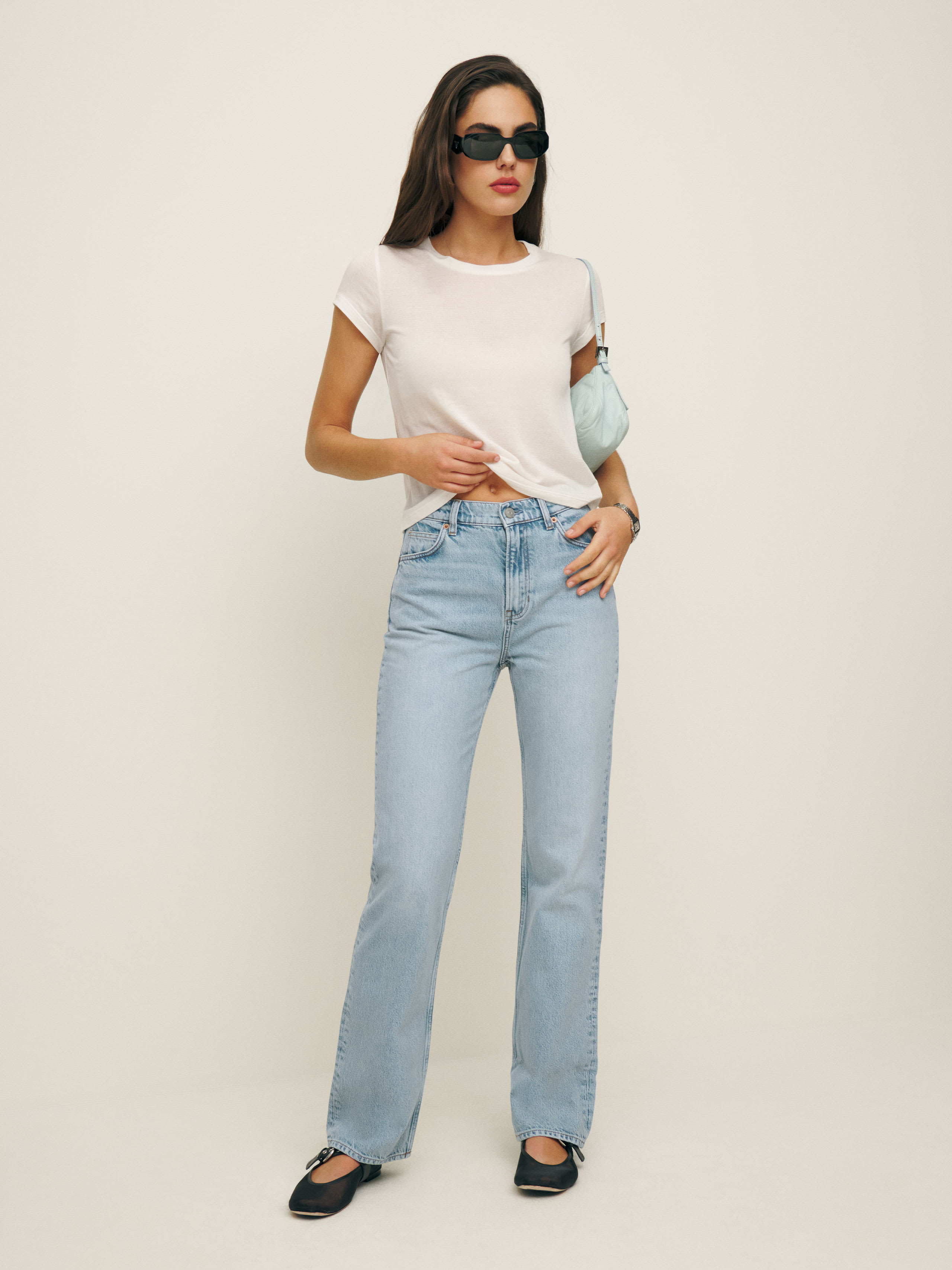 Reformation Abby High Rise Straight Jeans In Tenaya