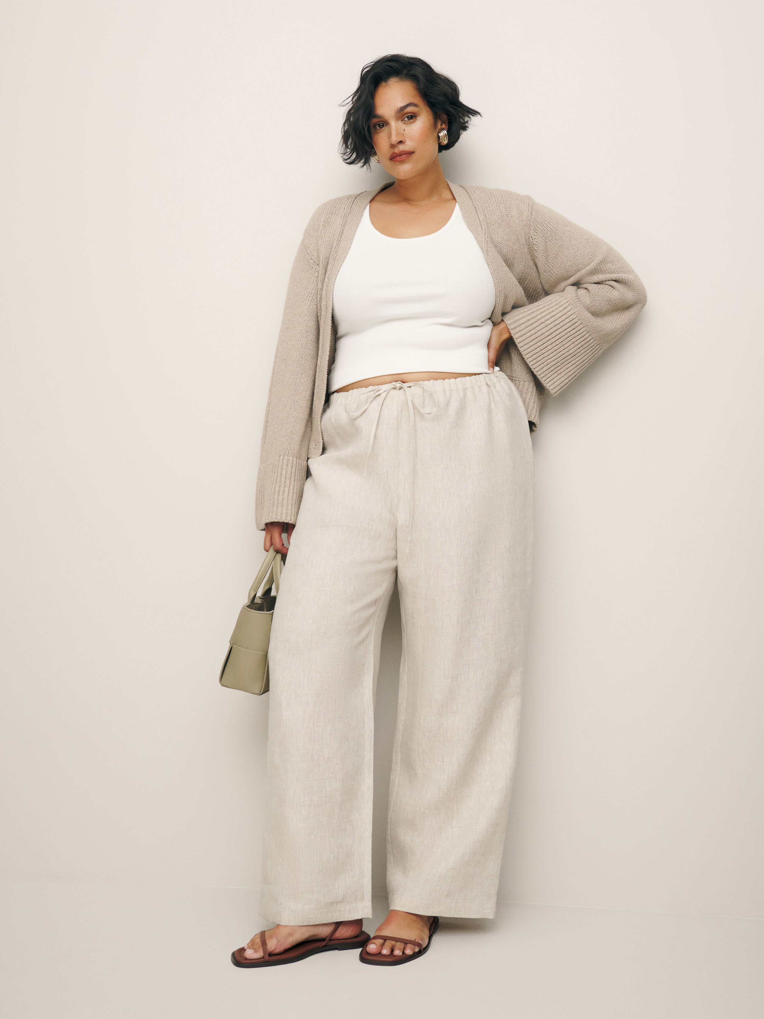 REFORMATION OLINA LINEN PANT ES NATURAL 1X
