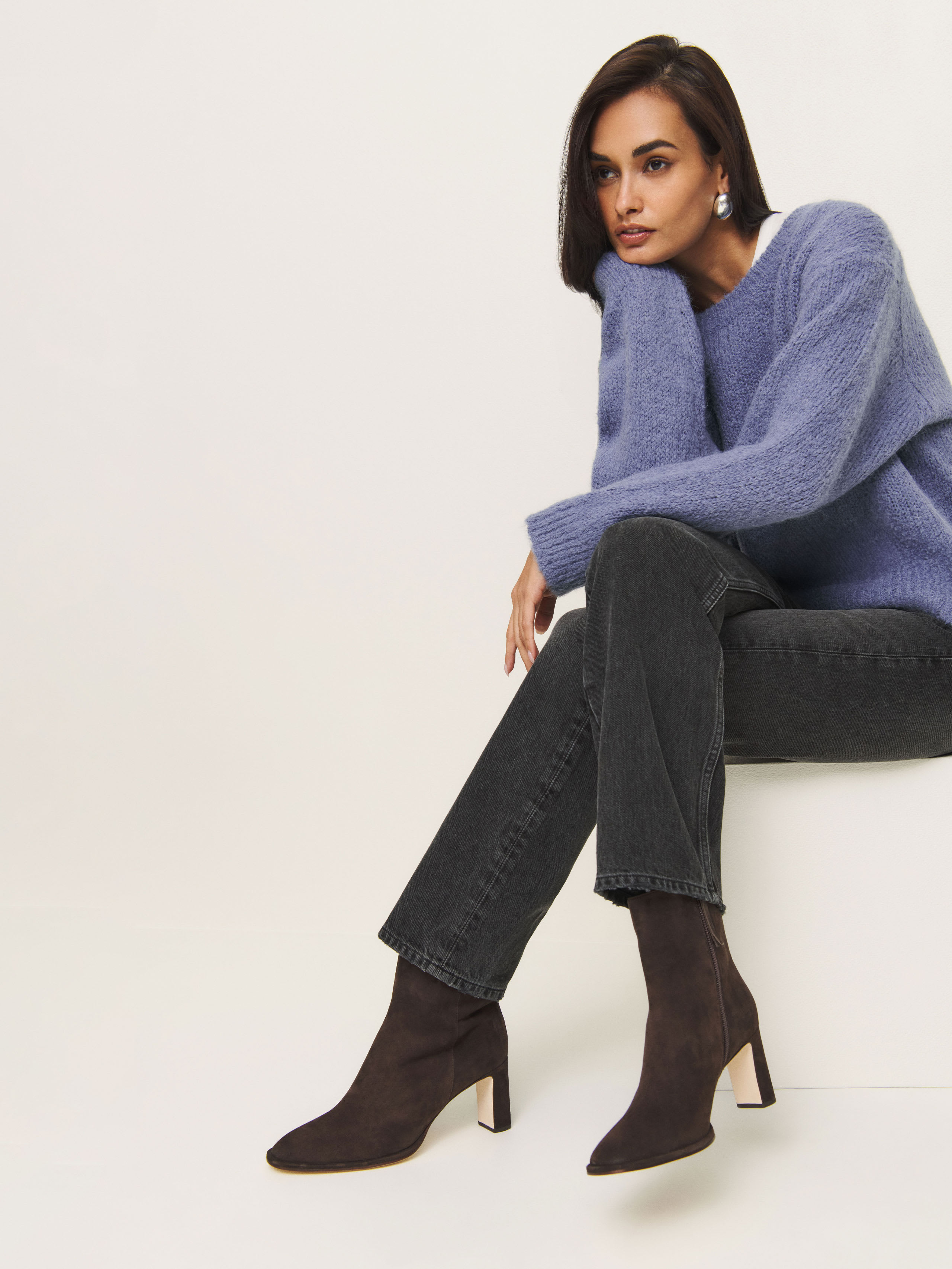 Shop Reformation Gillian Ankle Boot In Boss Suede
