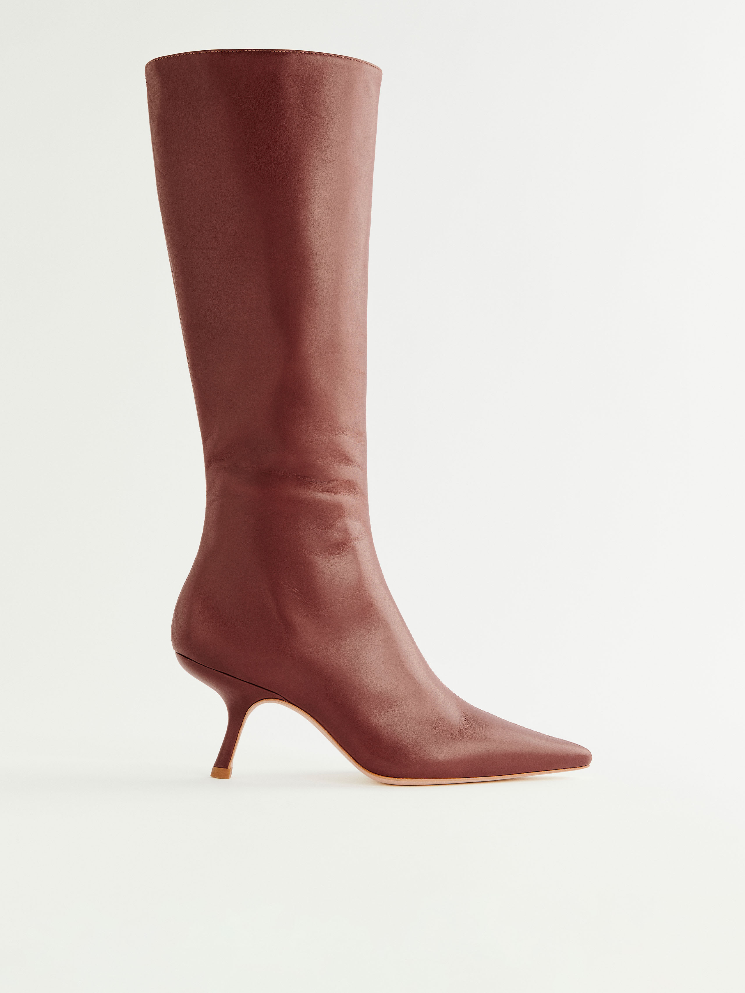 Reformation Regina Knee Boot In Walnut Leather