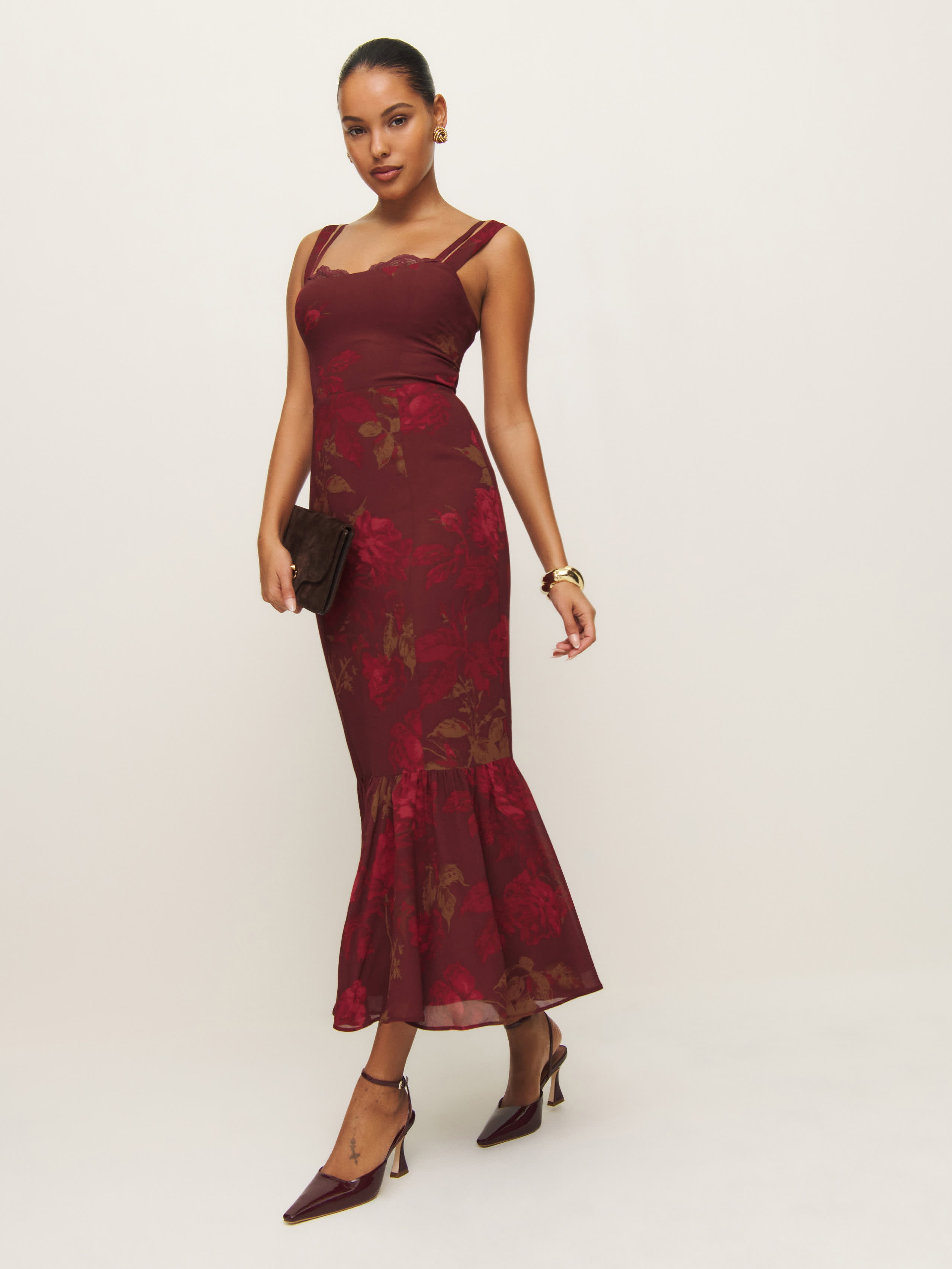 Shop Reformation Irisa Dress In Red