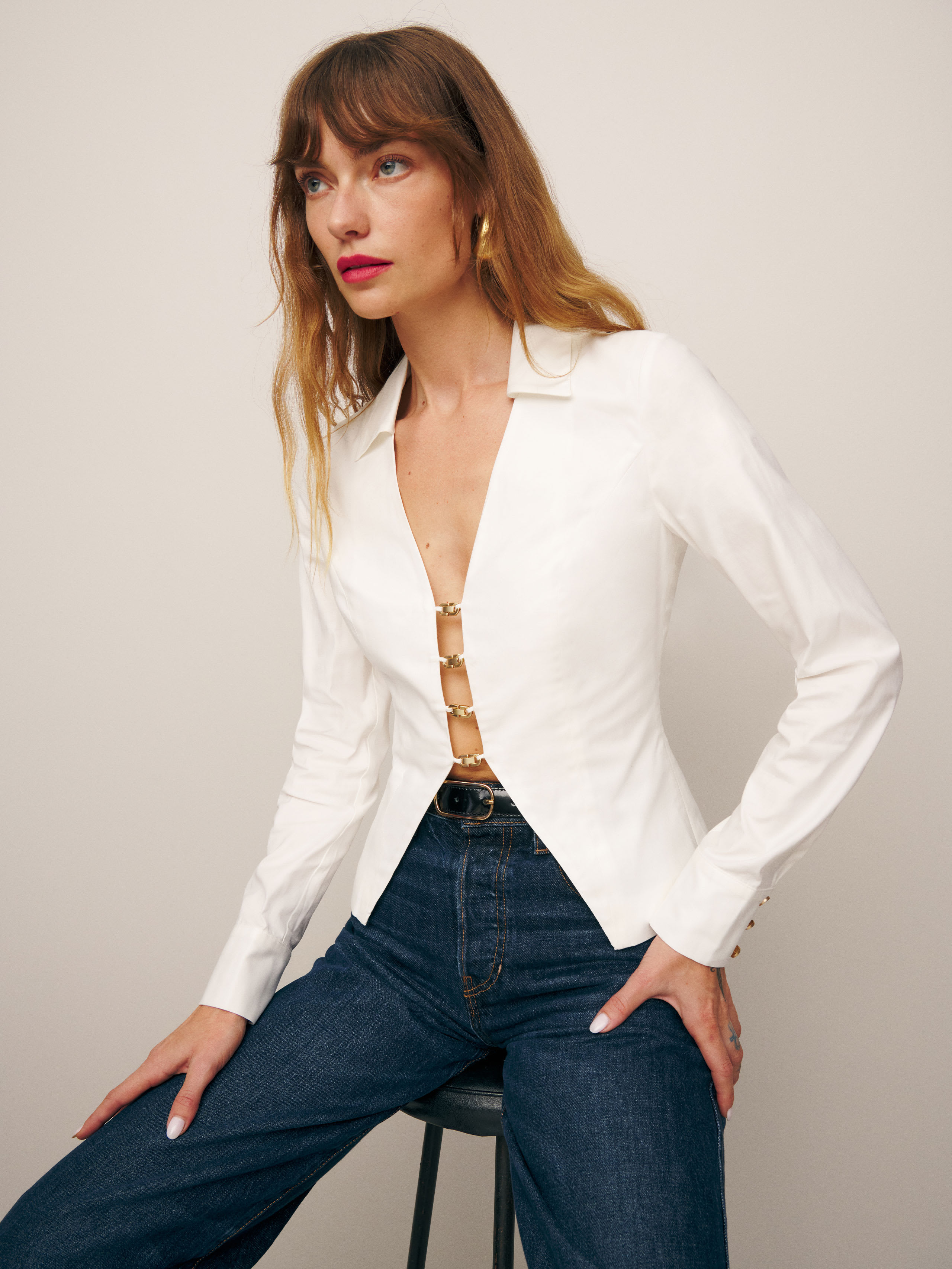 Reformation Carson Top In White