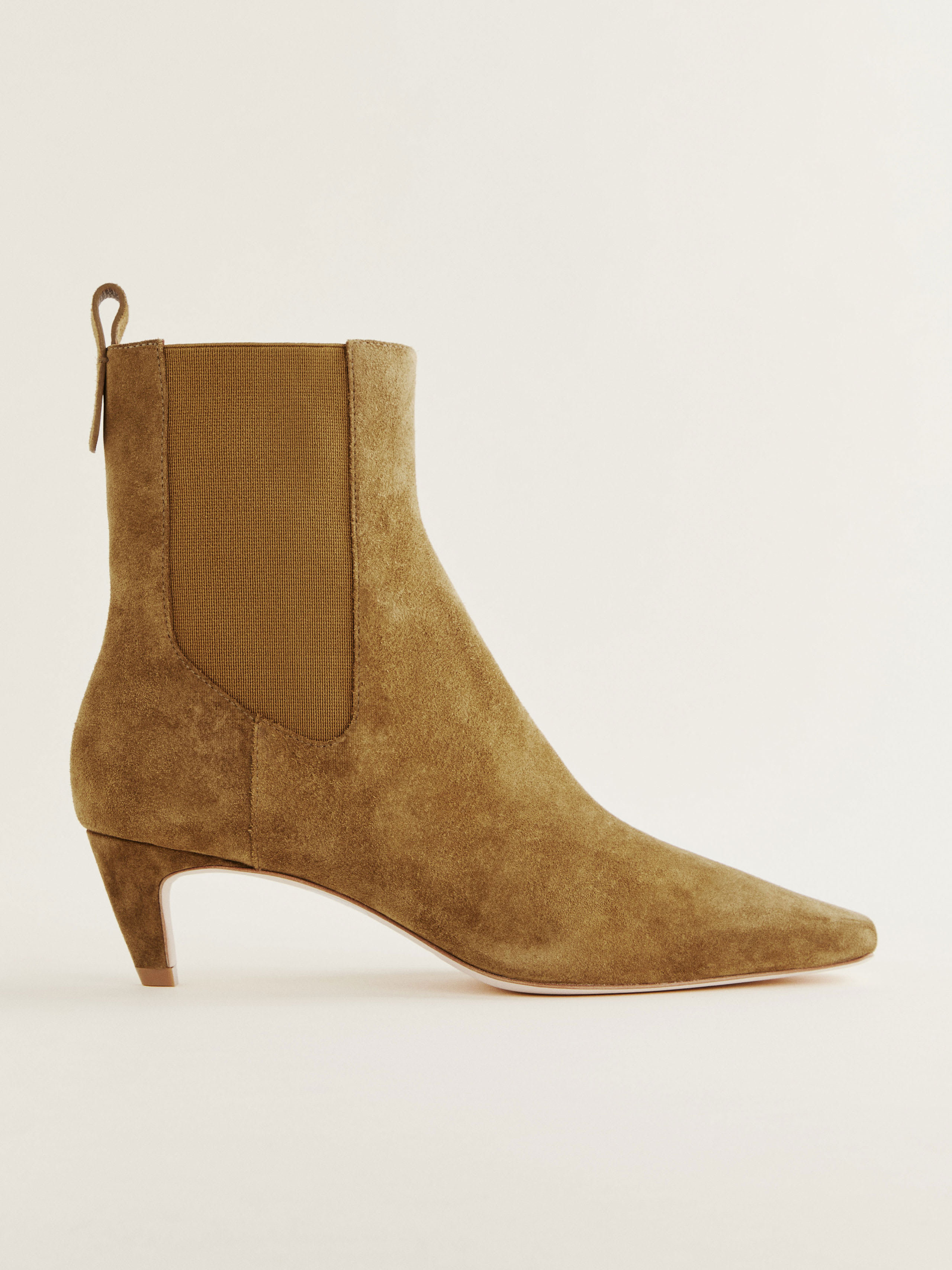Reformation Roberta Ankle Boot In Bog Suede