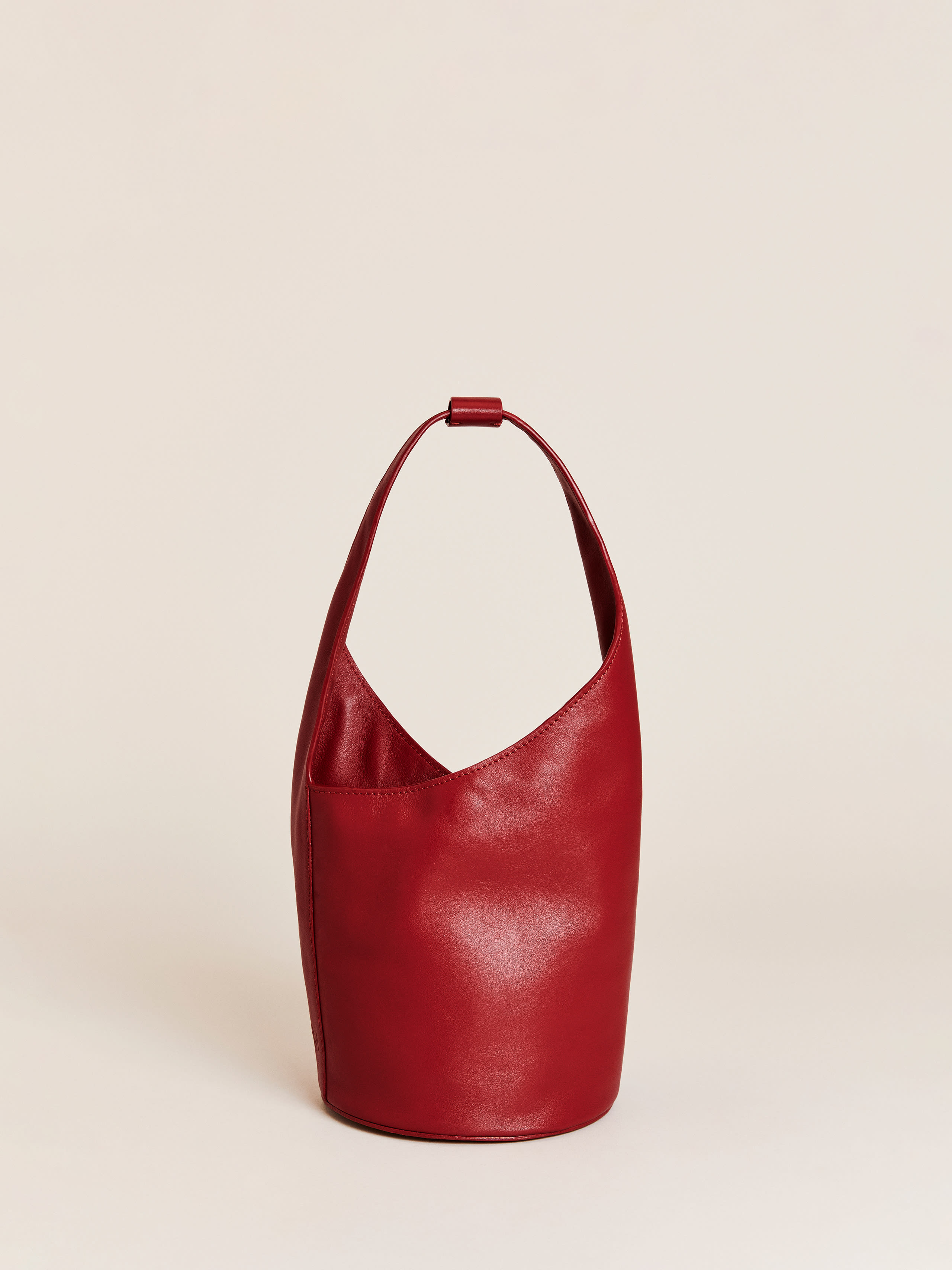 Reformation Small Silvana Bucket Bag In Burgundy