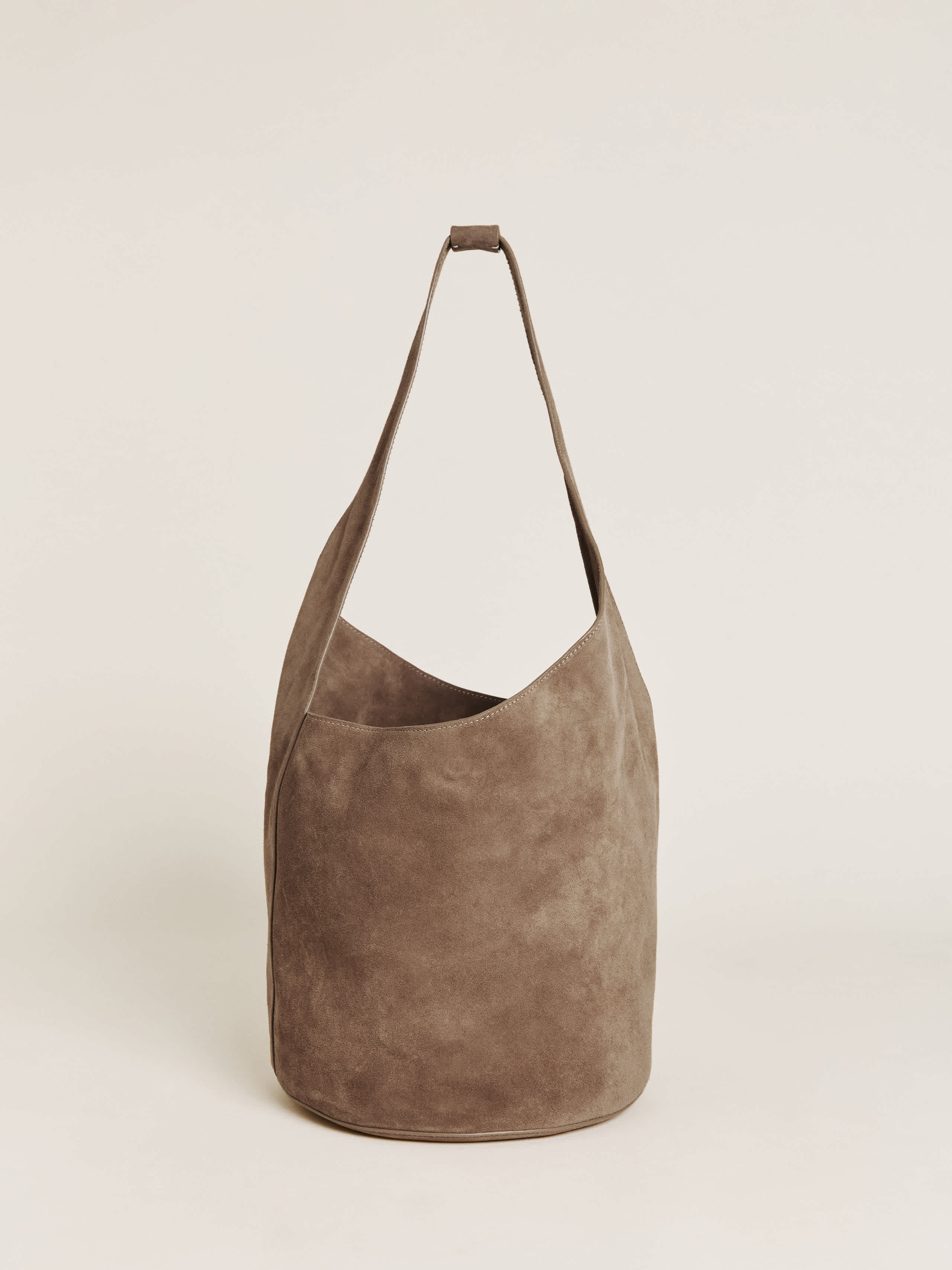 Reformation Medium Silvana Bucket Bag In Farro Suede