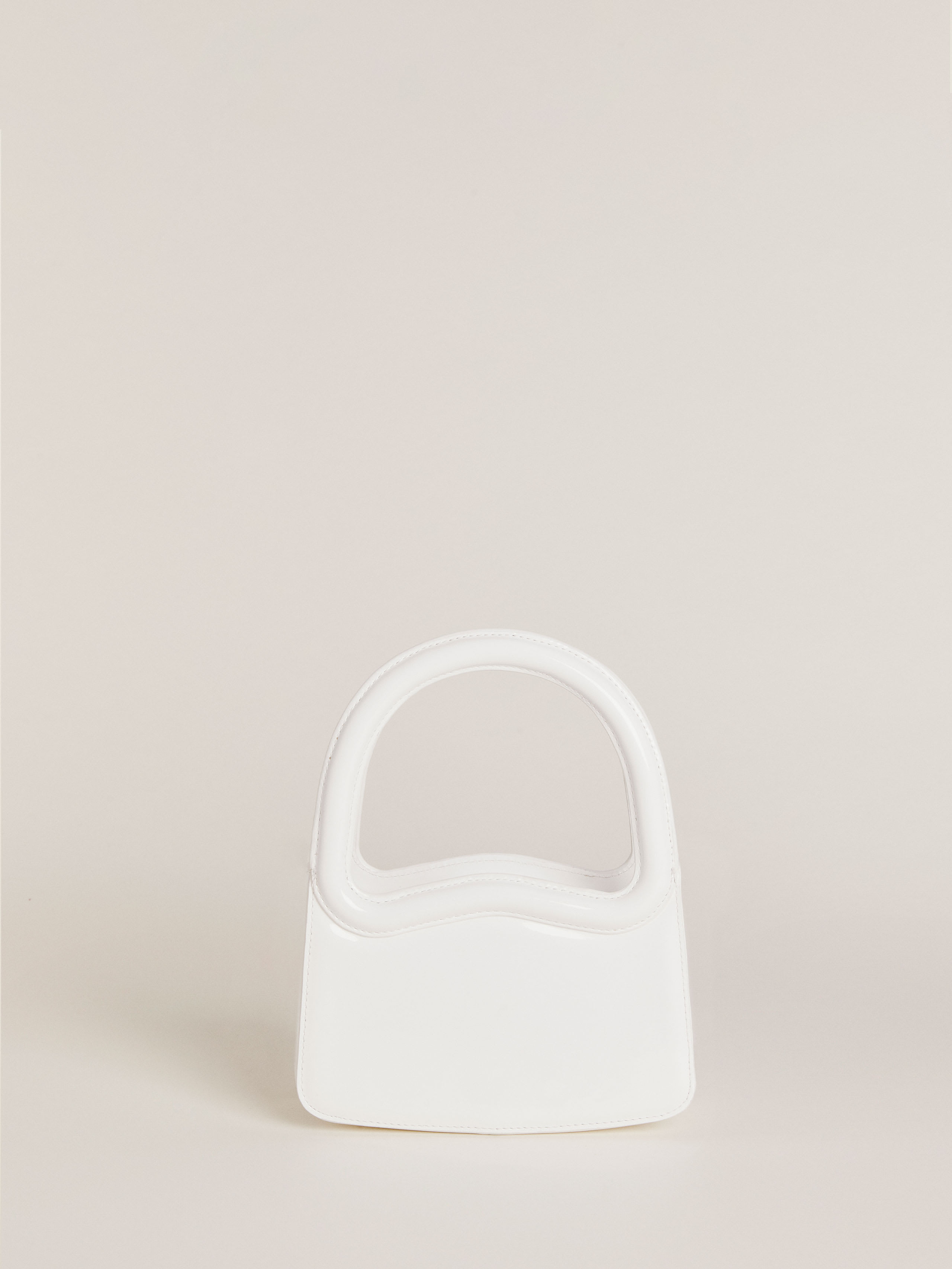 Reformation Mini Luciana Frame Handle In White Patent
