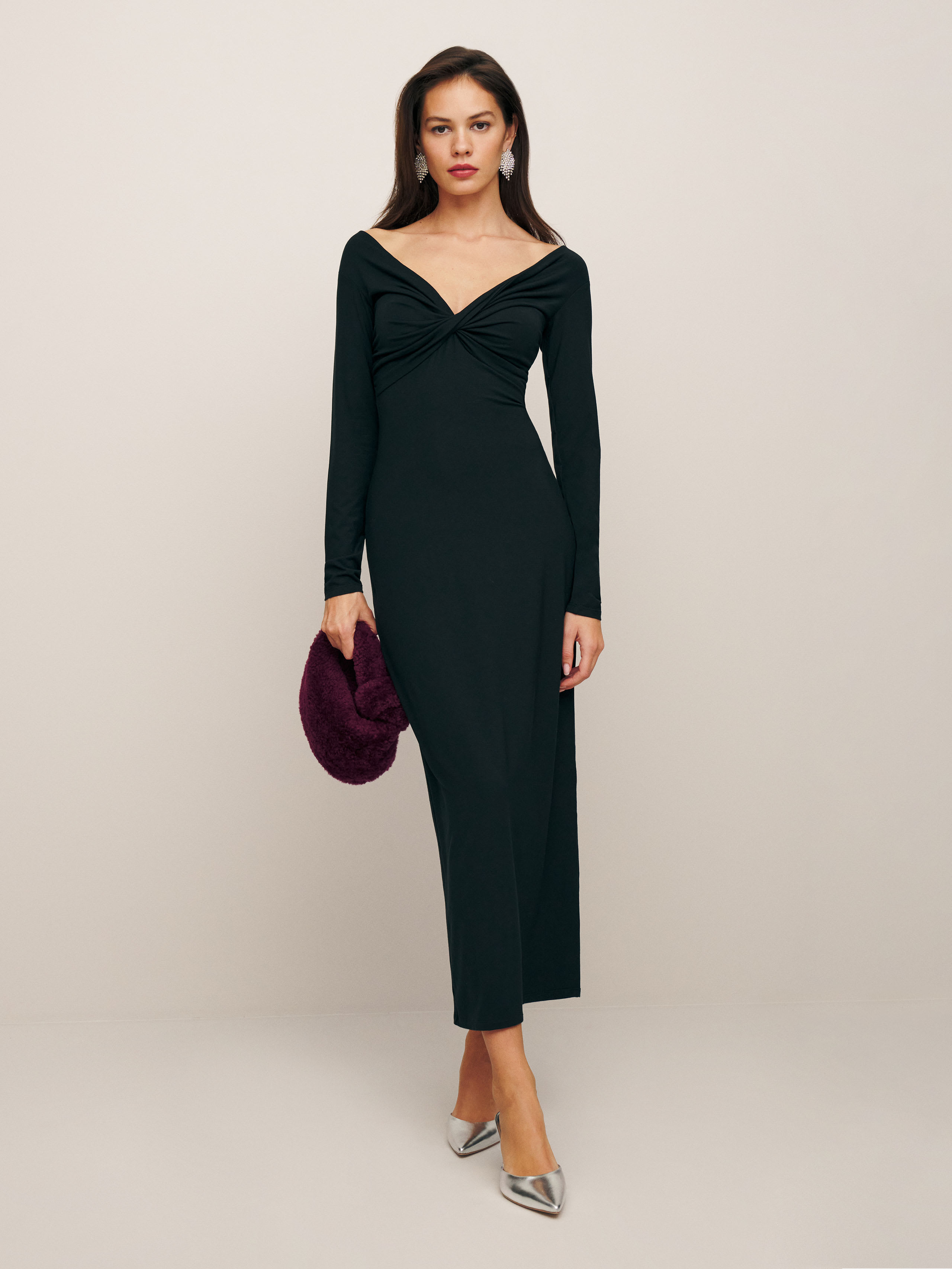 Shop Reformation Bodie Knit Dress In Black